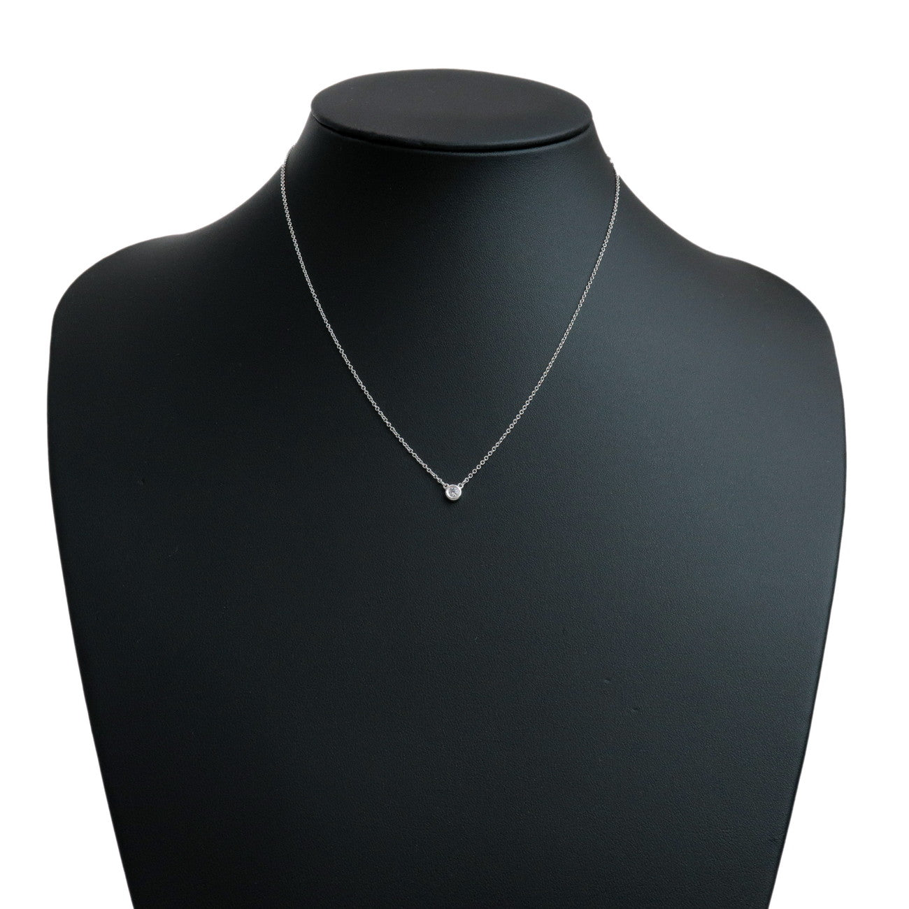 Tiffany & Co By The Yard 1P Diamond Necklace SV925 Silver