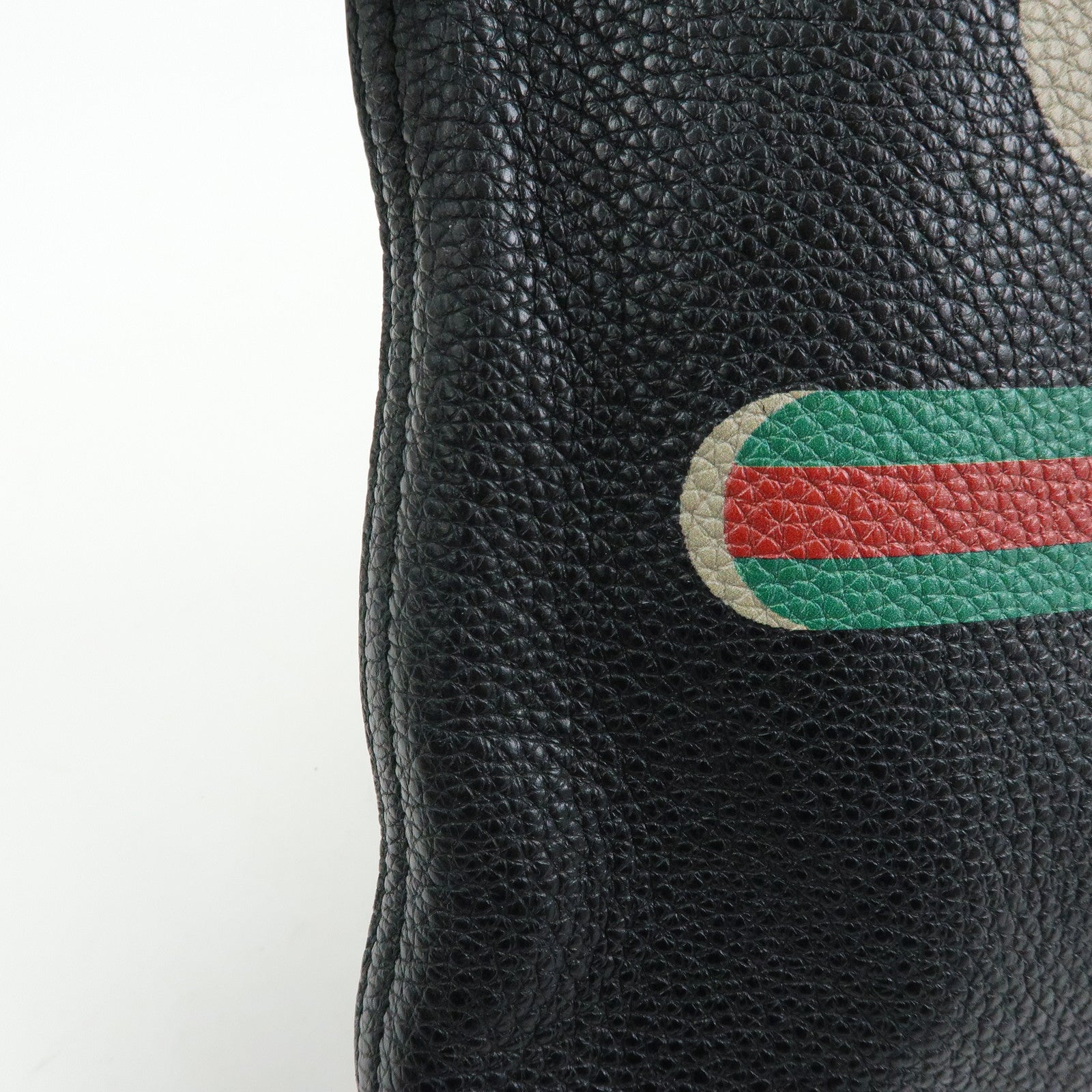 GUCCI Sherry Vintage Logo Leather Clutch Bag Black 500981