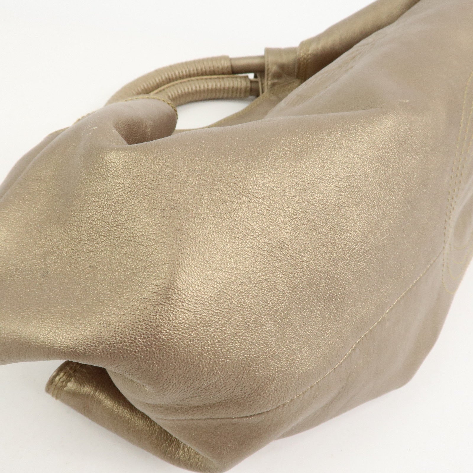 LOEWE Anagram Logo Nappa Aire Nappa Leather Hand Bag Gold