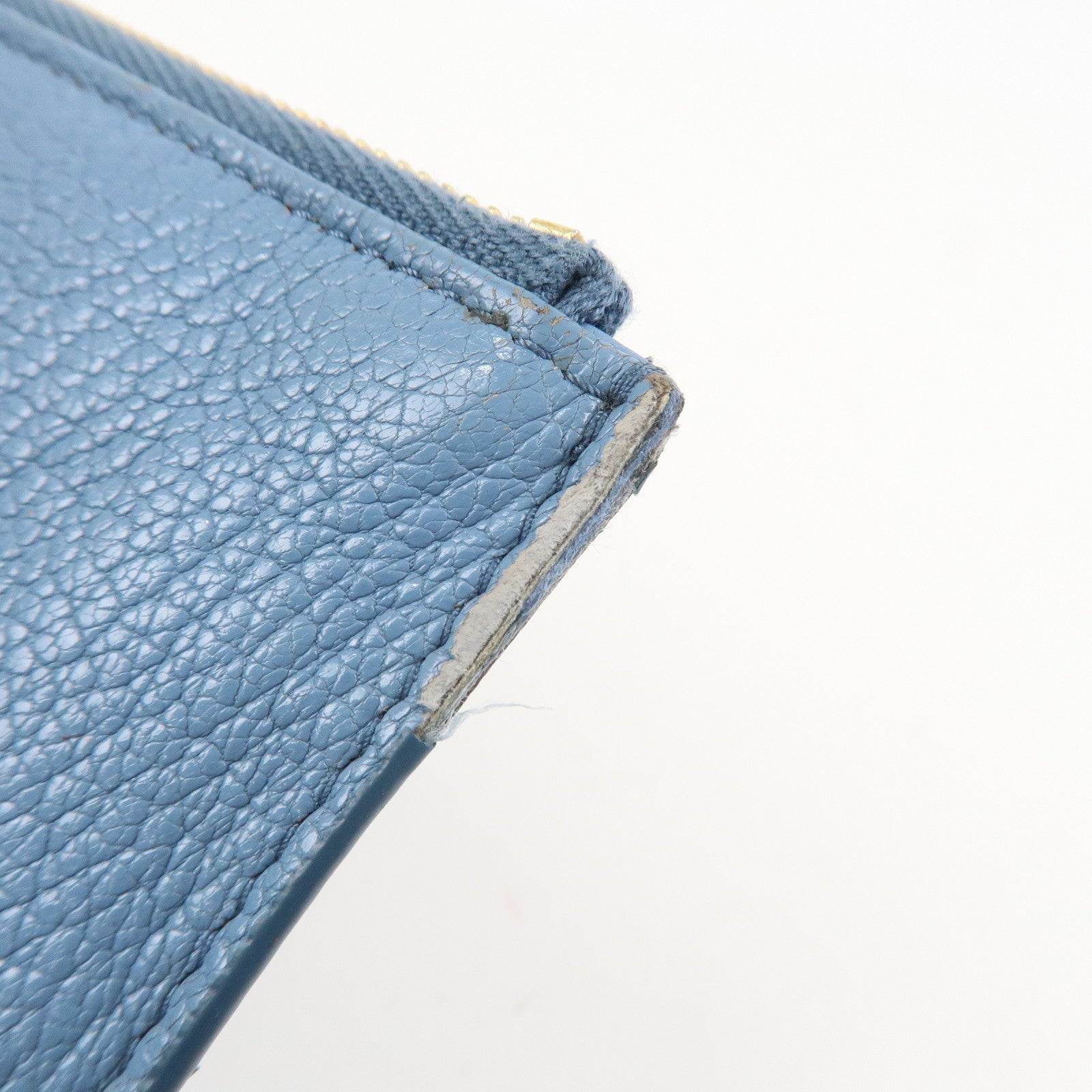 MIU MIU Leather Fragment Case Card Case Light Blue 5MB060 Used