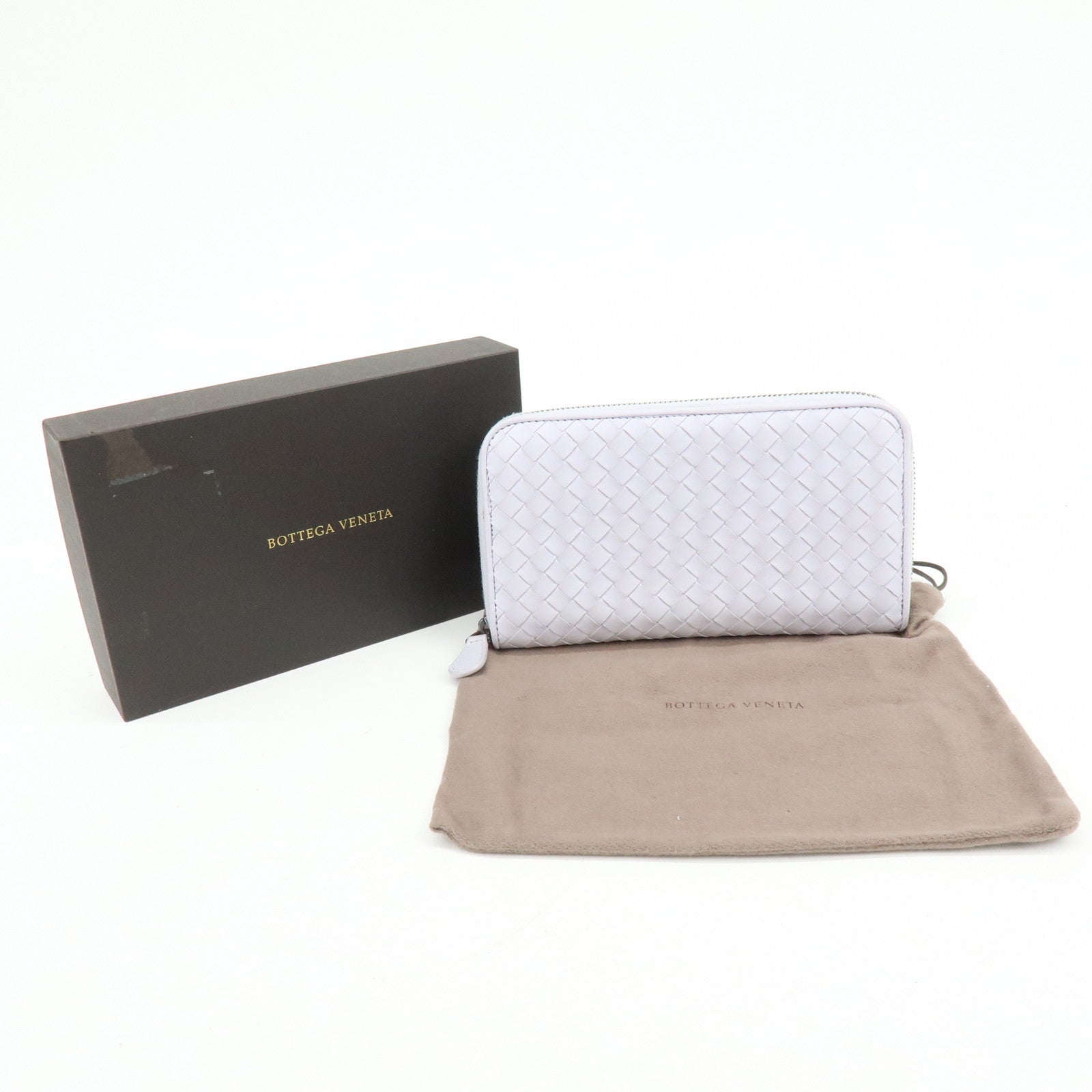 BOTTEGA VENETA Intrecciato Round Zippy Long Wallet Purple 114076