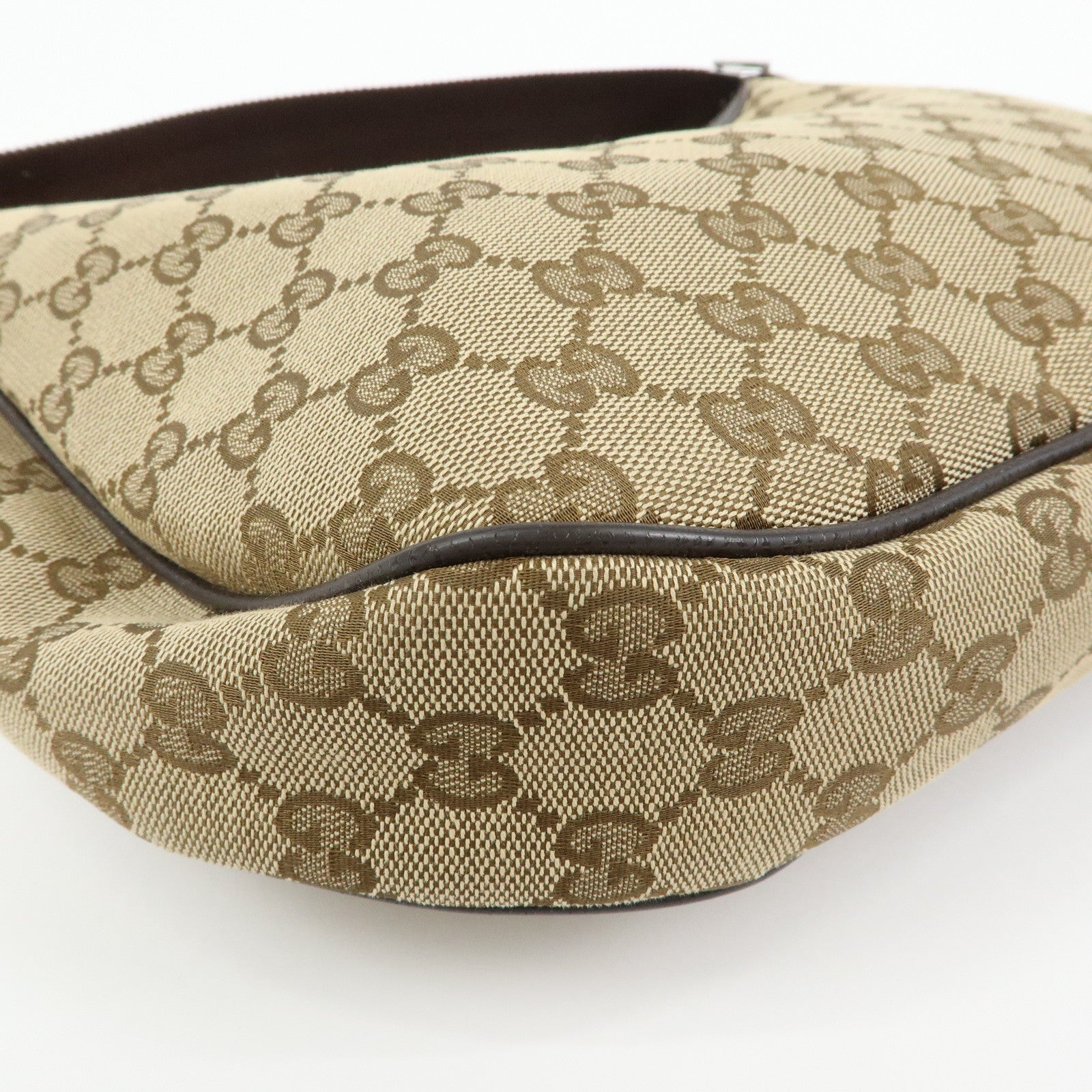 GUCCI GG Canvas Leather Shoulder Bag Crossbody Bag Beige 122790