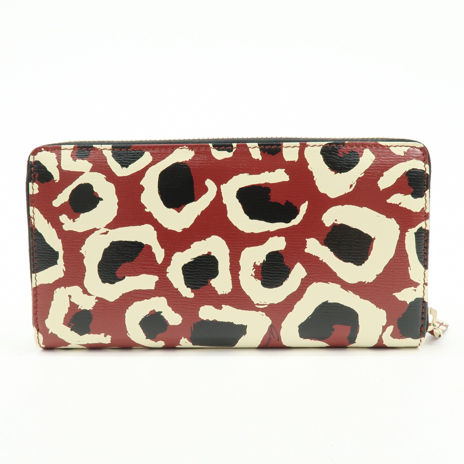 GUCCI Interlocking G Leather Round Zippy Long Wallet Red 309705