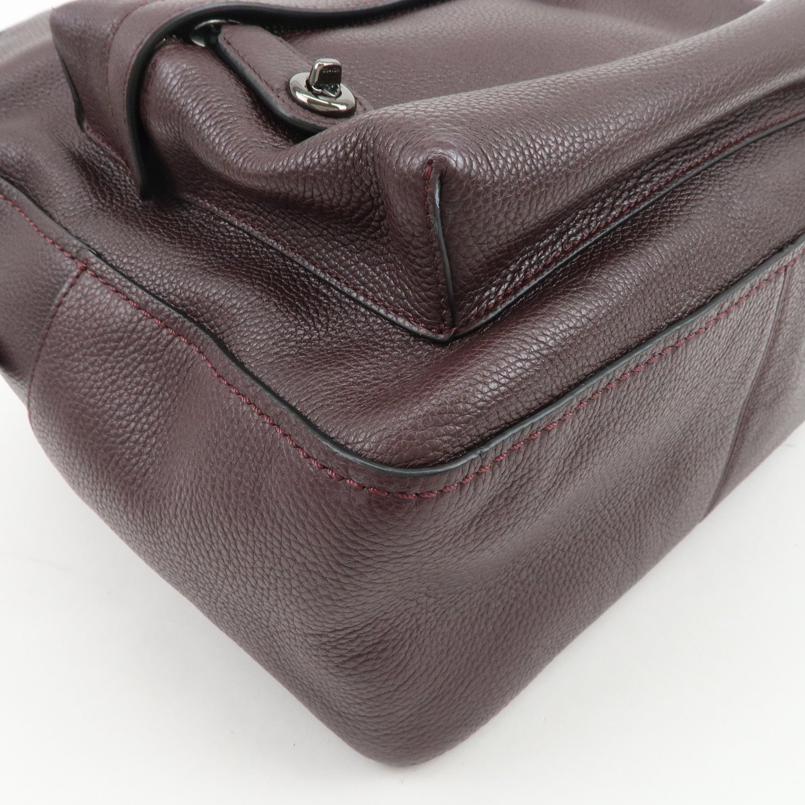 COACH Logo Leather Backpack Rucksack Brown