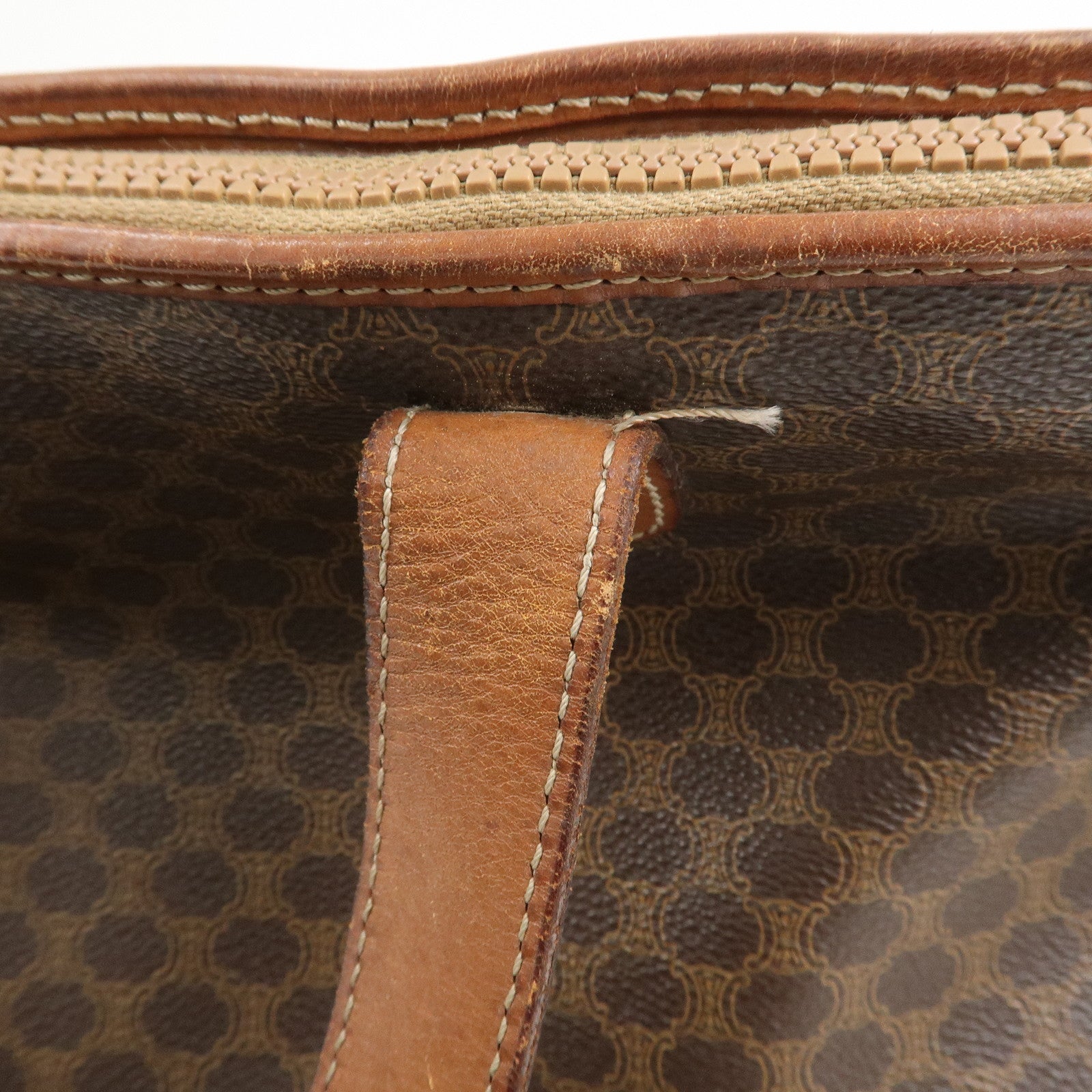 CELINE Macadam PVC Leather Tote Bag Shoulder Bag Brown