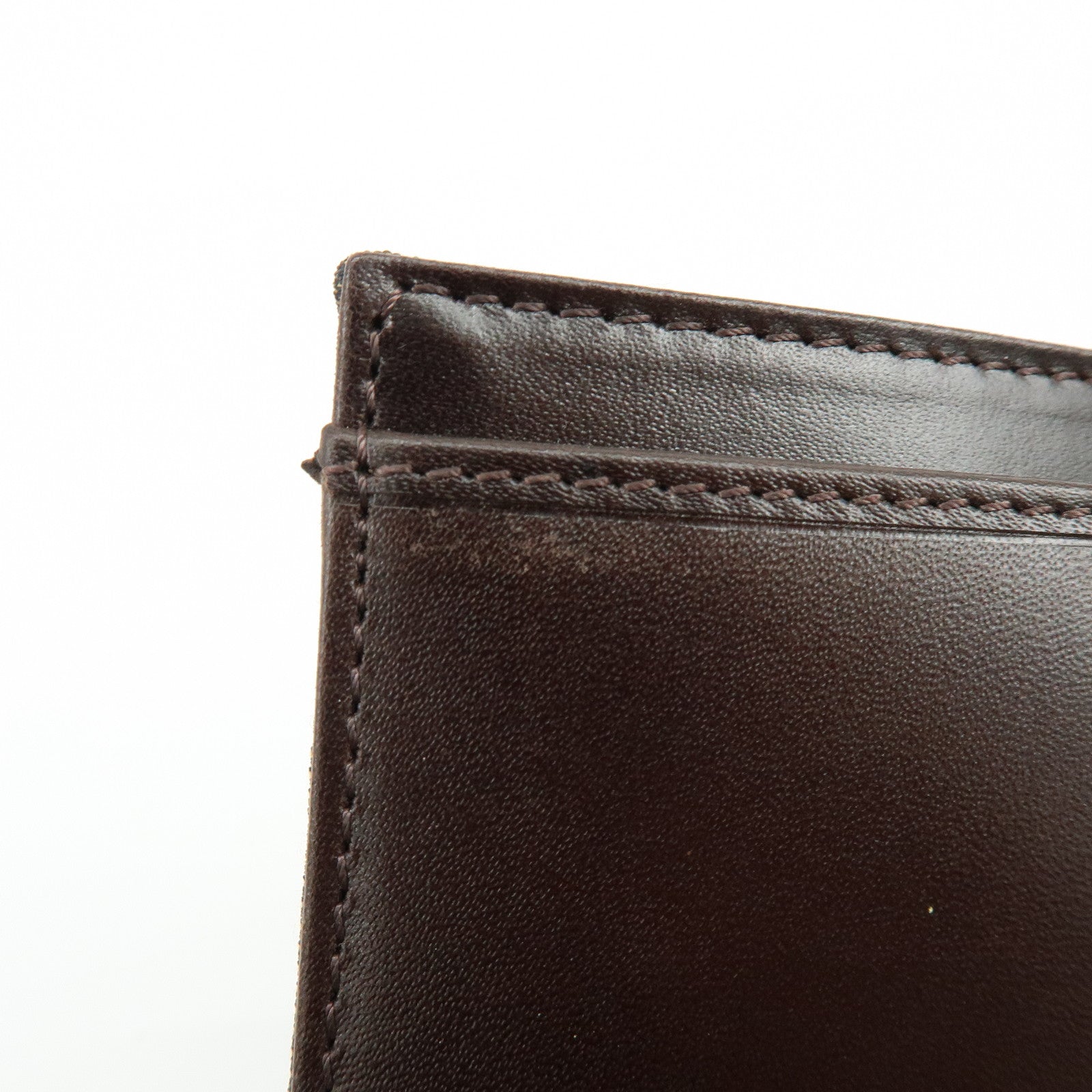 FENDI Zucca Canvas Leather Bi-fold Compact Wallet Brown 8M0033