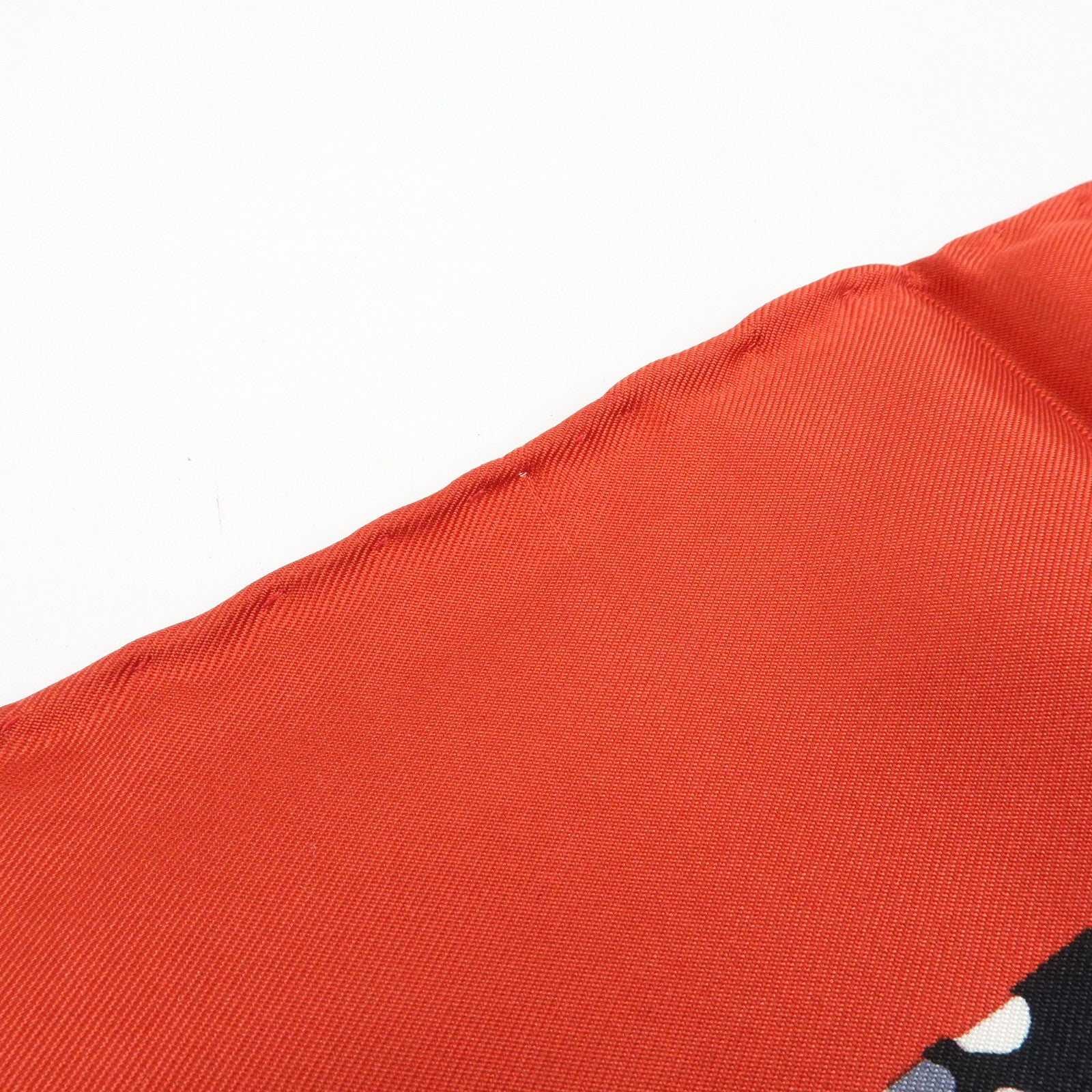 CELINE Silk 100% Scarf Flower Belt Motif Black Red Gold