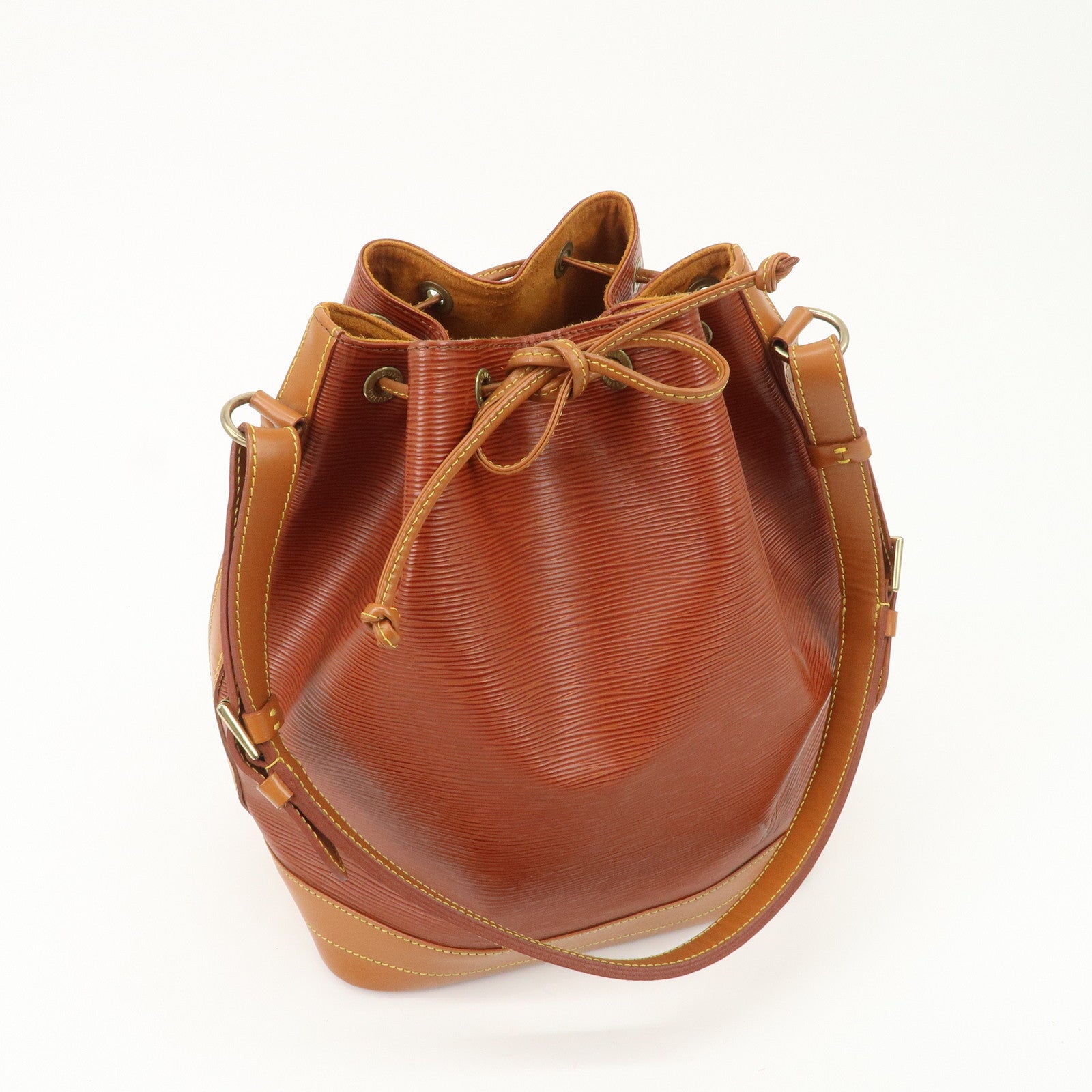 Louis Vuitton Epi Noe Shoulder Bag Zipang Gold Kenya Brown M44028