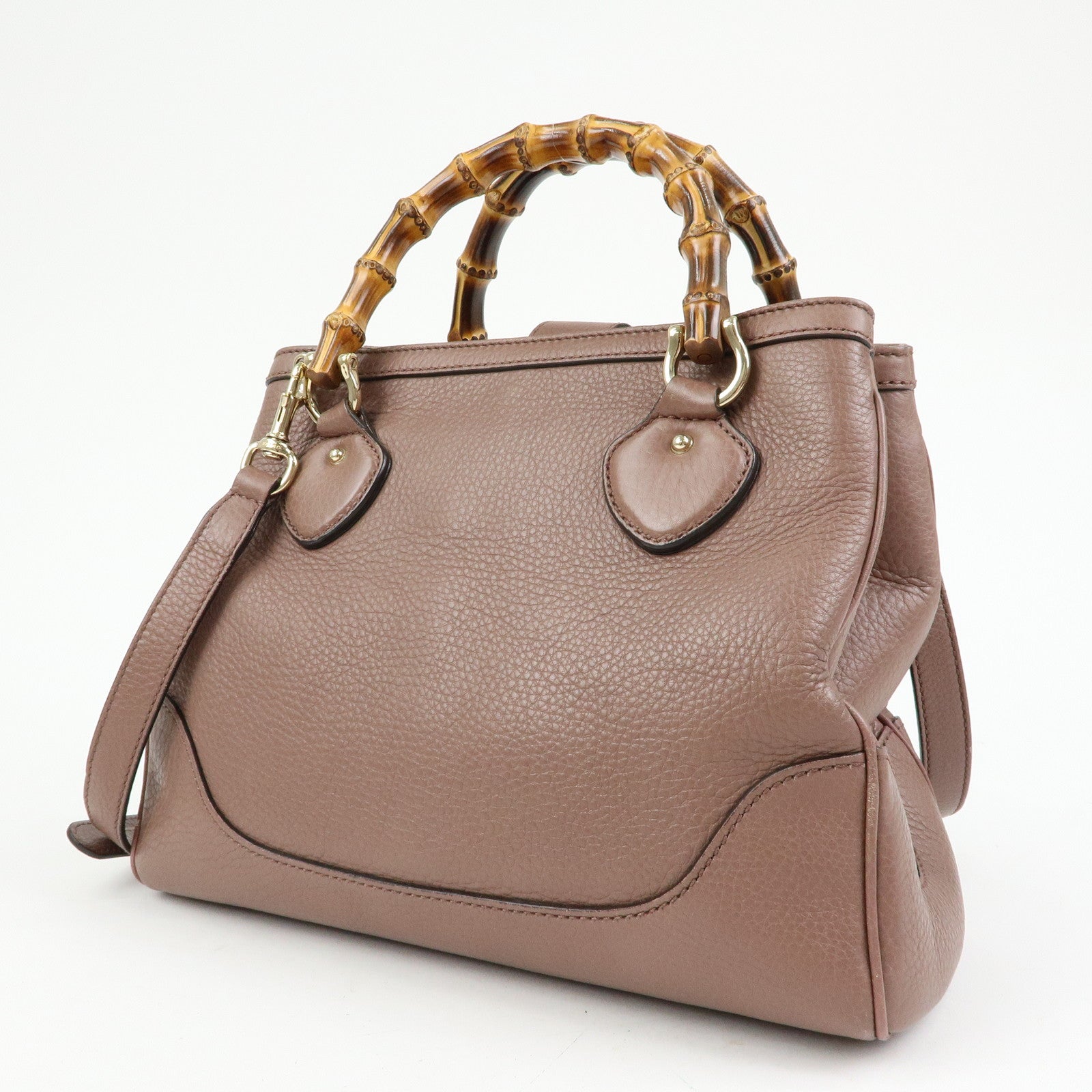 GUCCI Bamboo Diana Leather 2Way Shoulder Bag Hand Bag Brown 308360