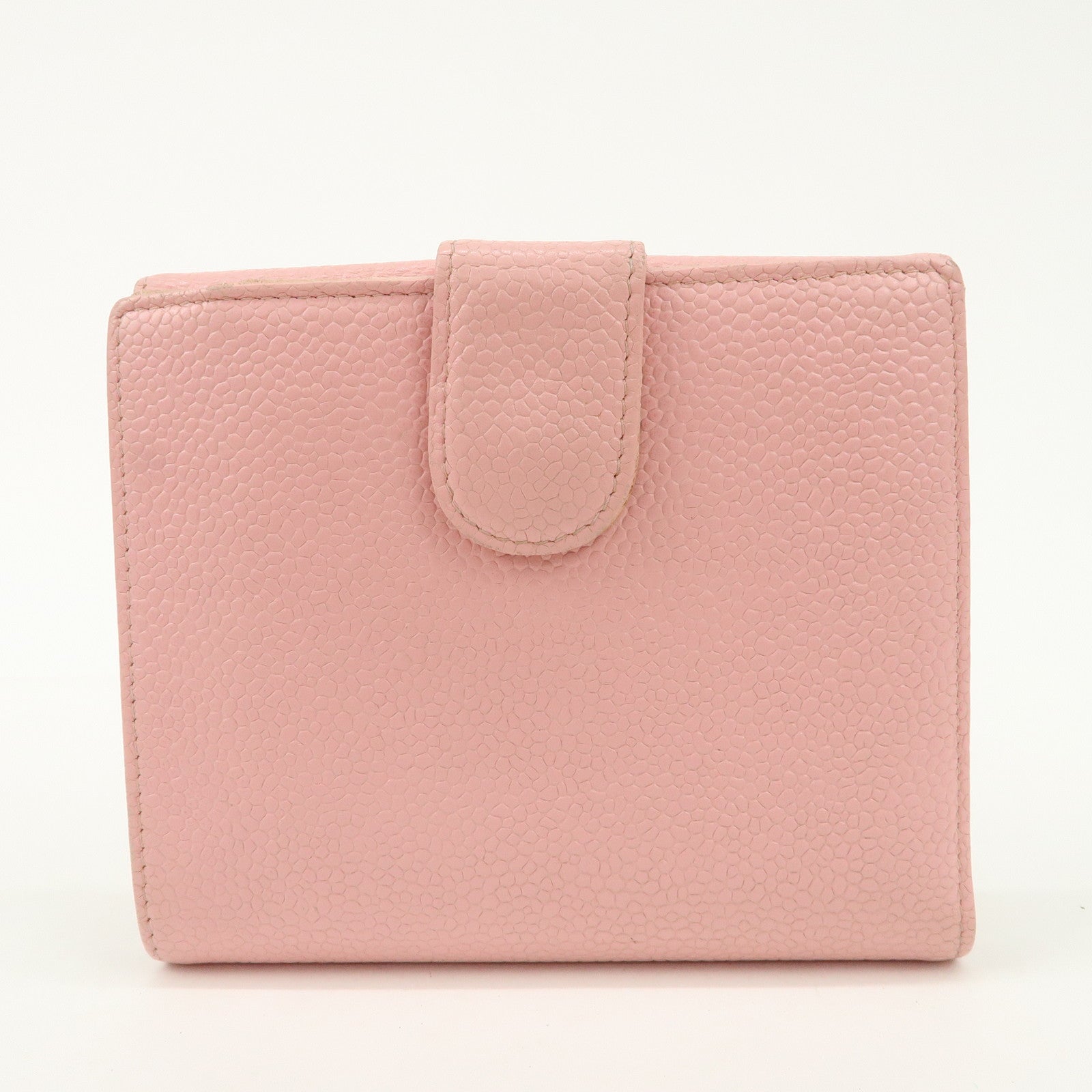 CHANEL COCO Mark Caviarskin Bi-fold Wallet Compact Wallet Pink