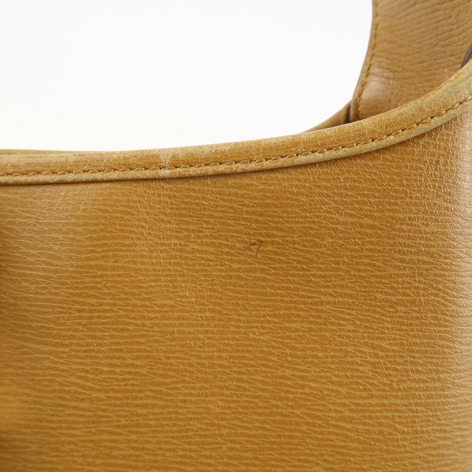 GUCCI Bamboo Leather Shoulder Bag Hand Bag Beige 001.4060.002058 Used