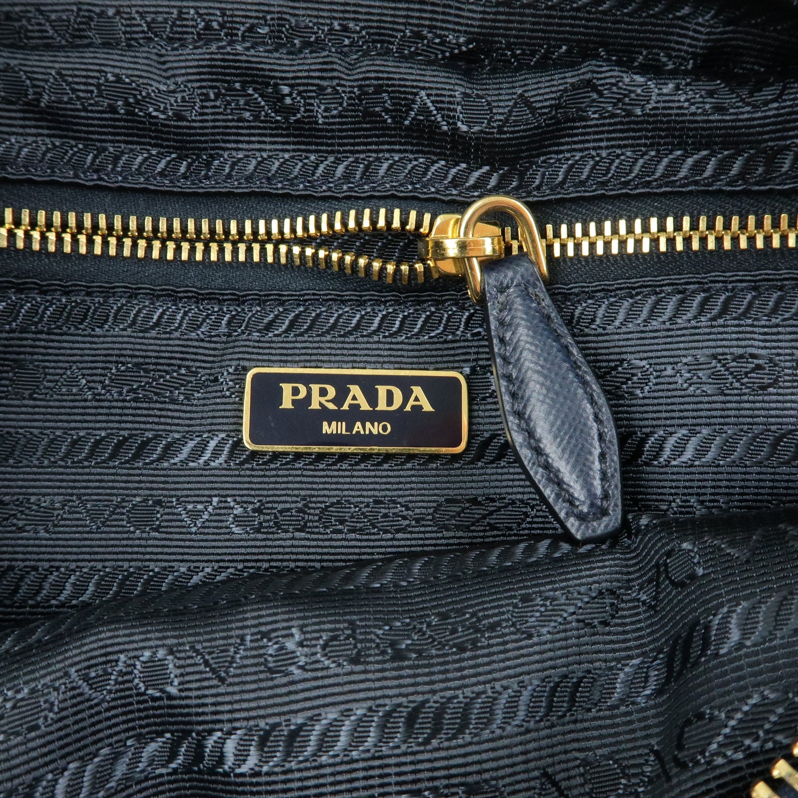 PRADA Triangle Logo Denim Cosmetic Pouch Accessory Pouch Blue