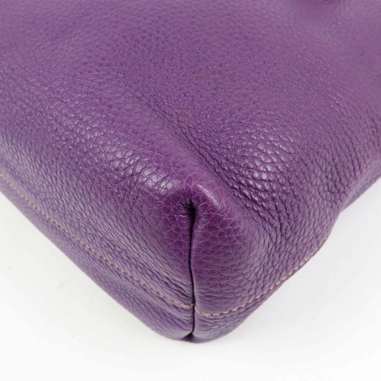 PRADA Leather 2Way Bag Tote Bag Shoulder Bag Hand Bag Purple