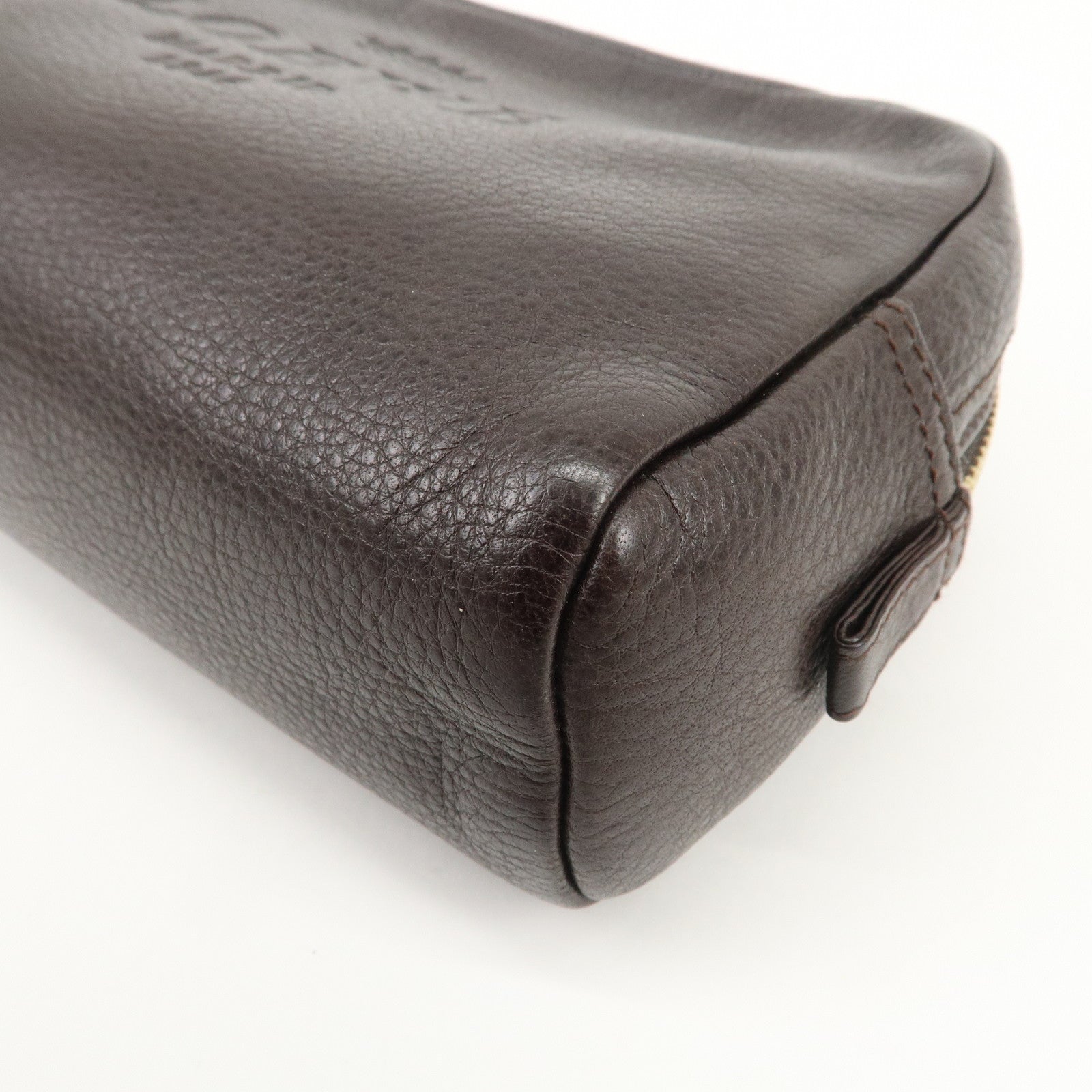 LOEWE Logo Leather Pouch Cosmetic Pouch Black