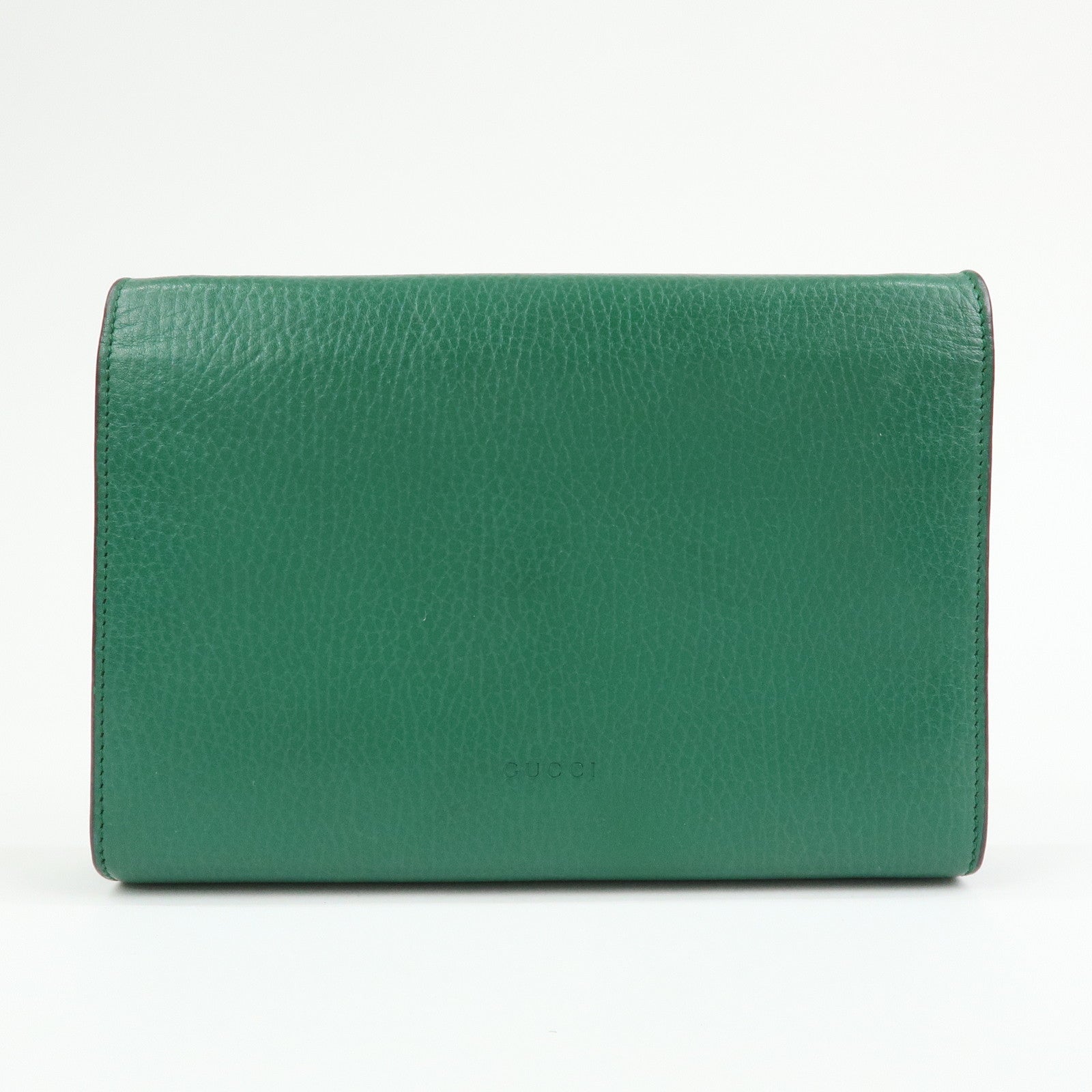 GUCCI Dionysus Leather Chain Wallet Shoulder Bag Green 401231