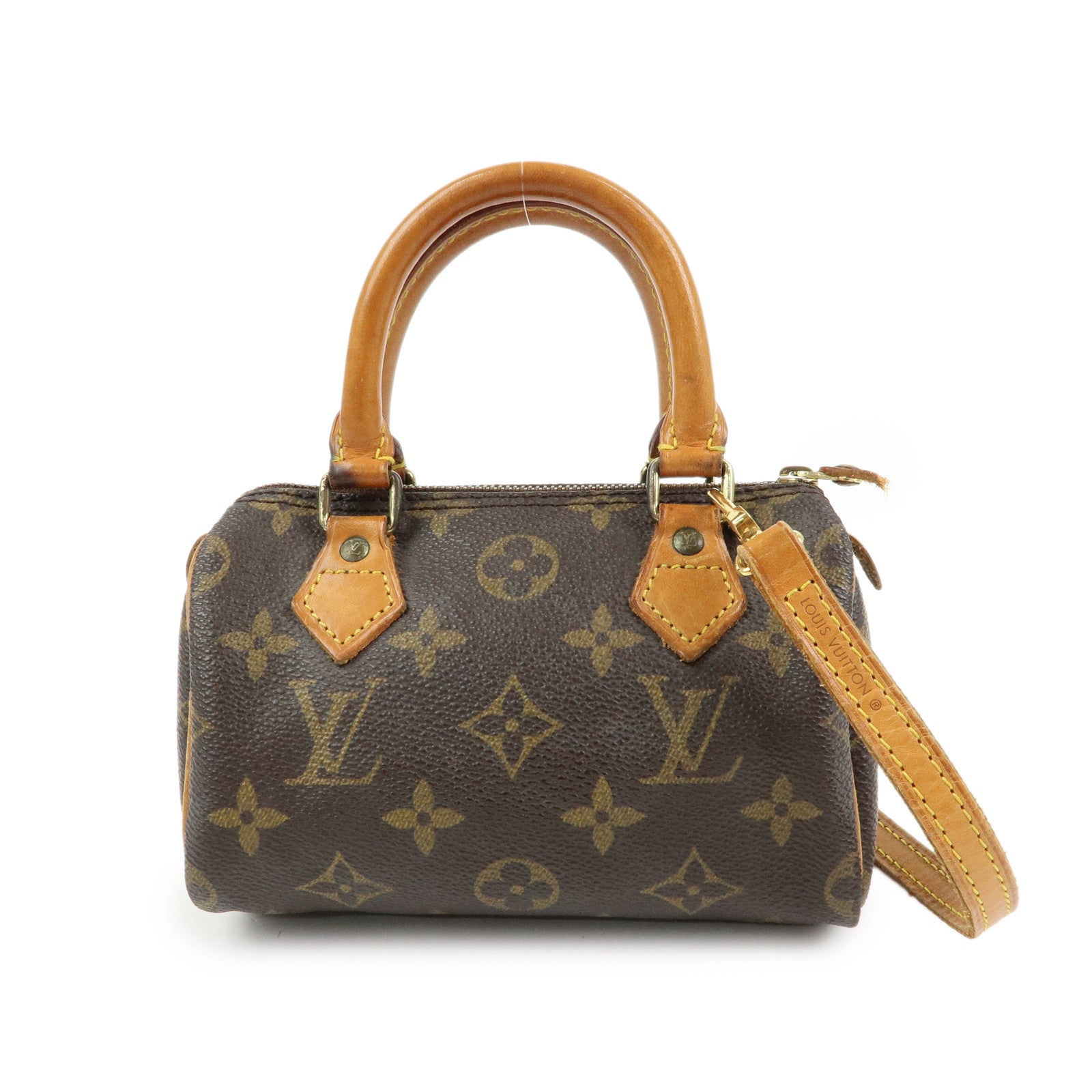 Louis Vuitton Monogram Mini Speedy Hand Bag & Strap Brown M41534