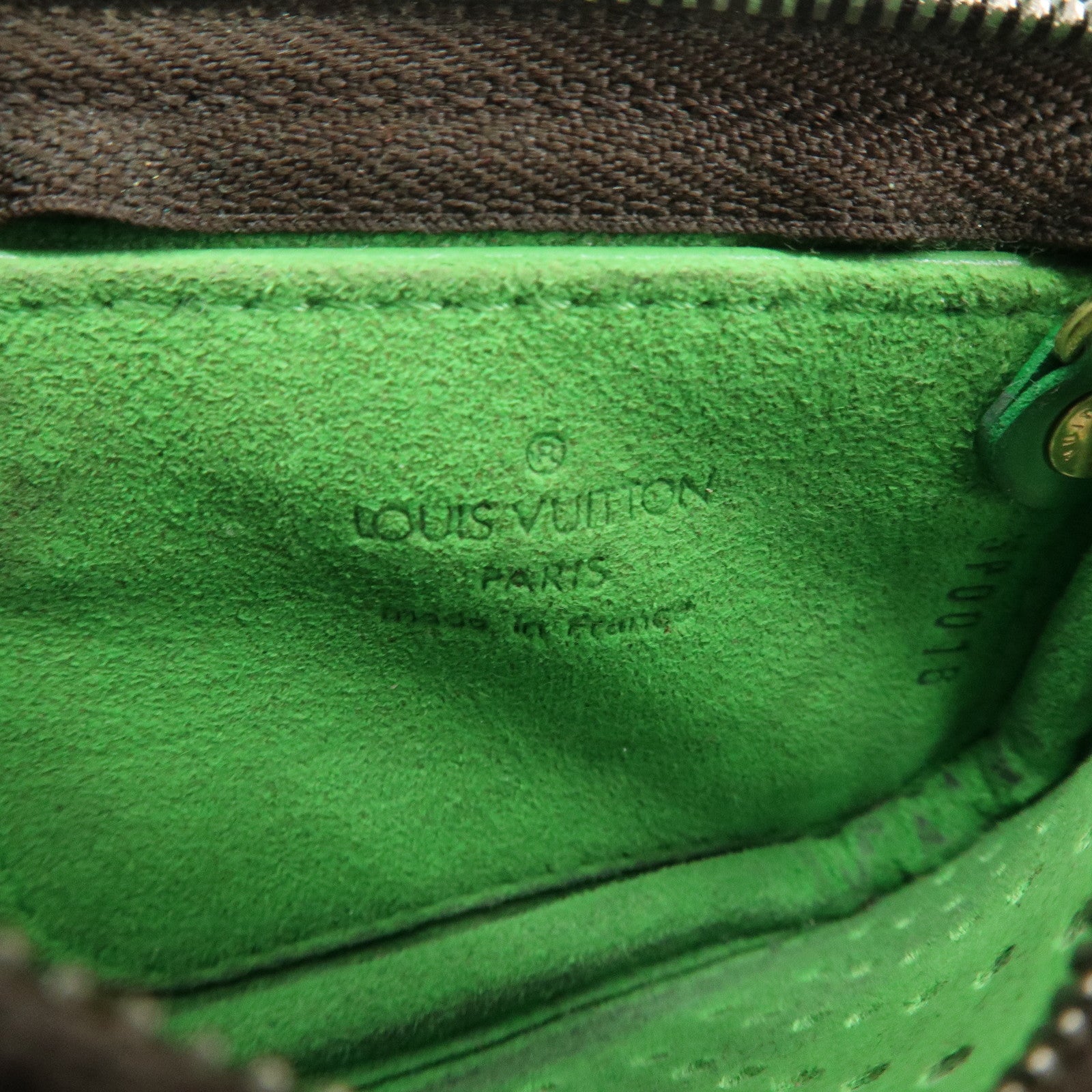 Louis Vuitton Monogram Perfo Pochette Cles Key Case Vert M95186