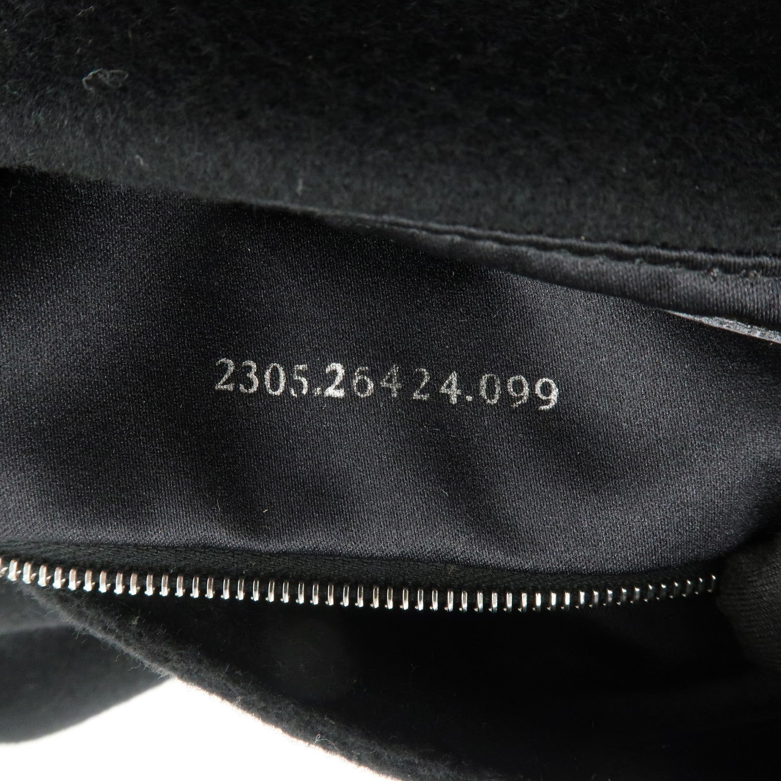 FENDI Mamma Baguette Wool Leather Shoulder Bag Hand Bag Black 26424