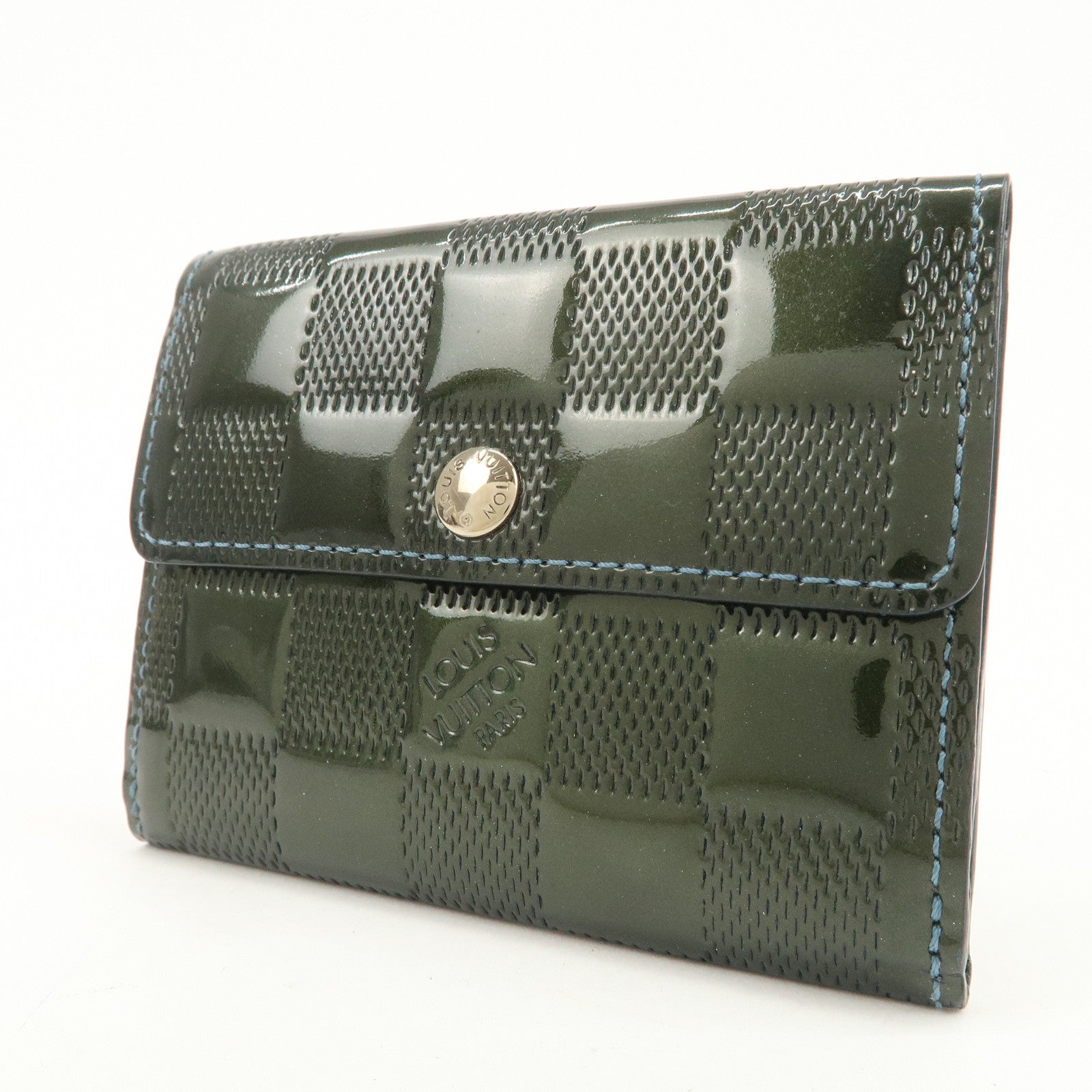 Louis Vuitton Damier Vernis Ludlow Coin Case Petrol Blue M92136