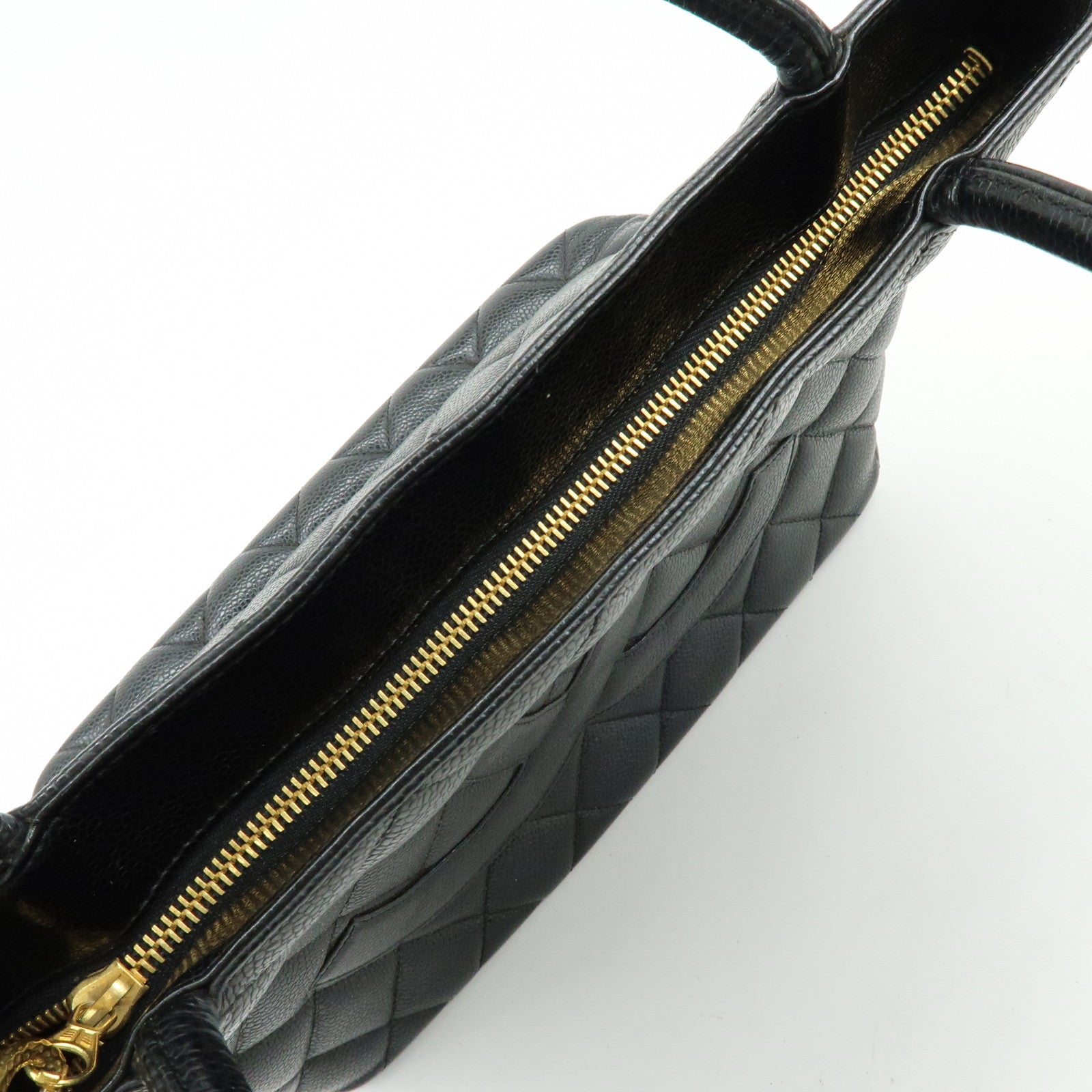 CHANEL Matelasse COCO Mark Medallion Caviarskin Tote Bag A01804