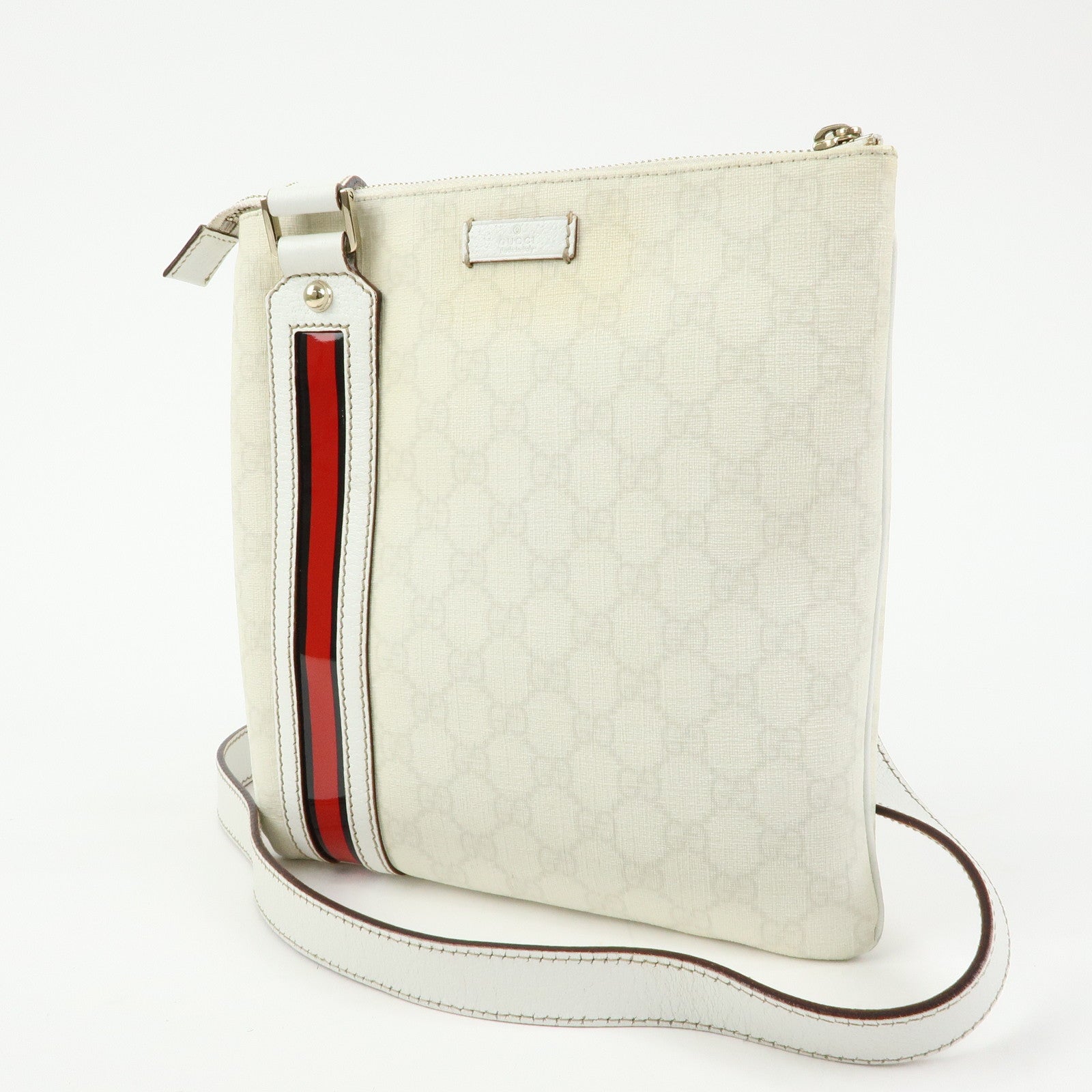 GUCCI Sherry GG Supreme PVC Leather Shoulder Bag Ivory 153244