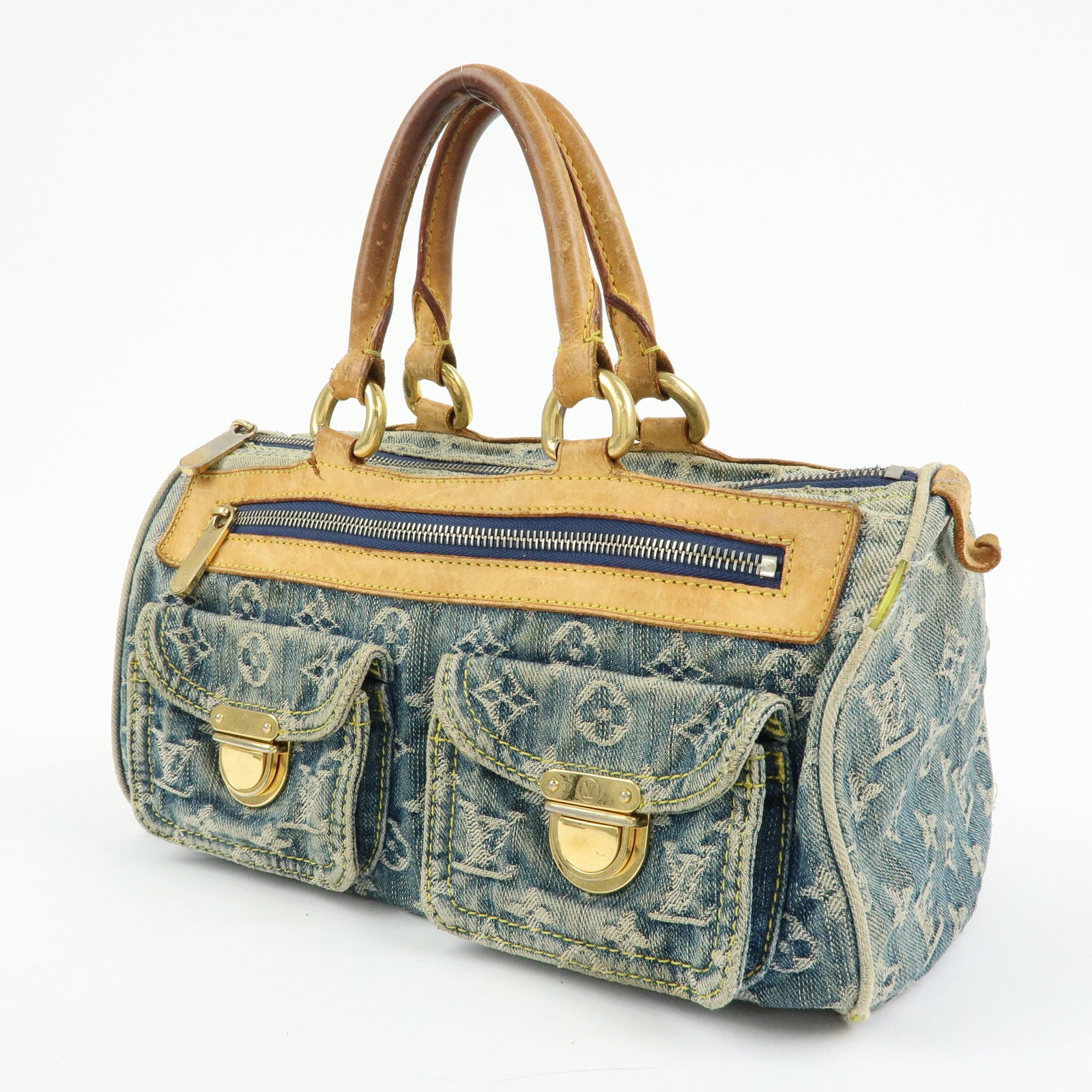 Louis Vuitton Monogram Denim Neo Speedy Boston Bag Blue M95019
