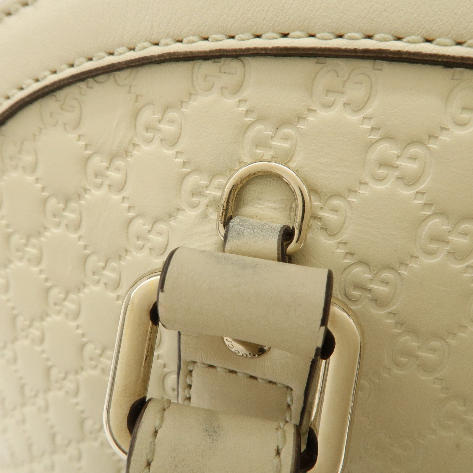 GUCCI Micro Guccissima Leather 2Way Bag Shoulder Bag Ivory 449663