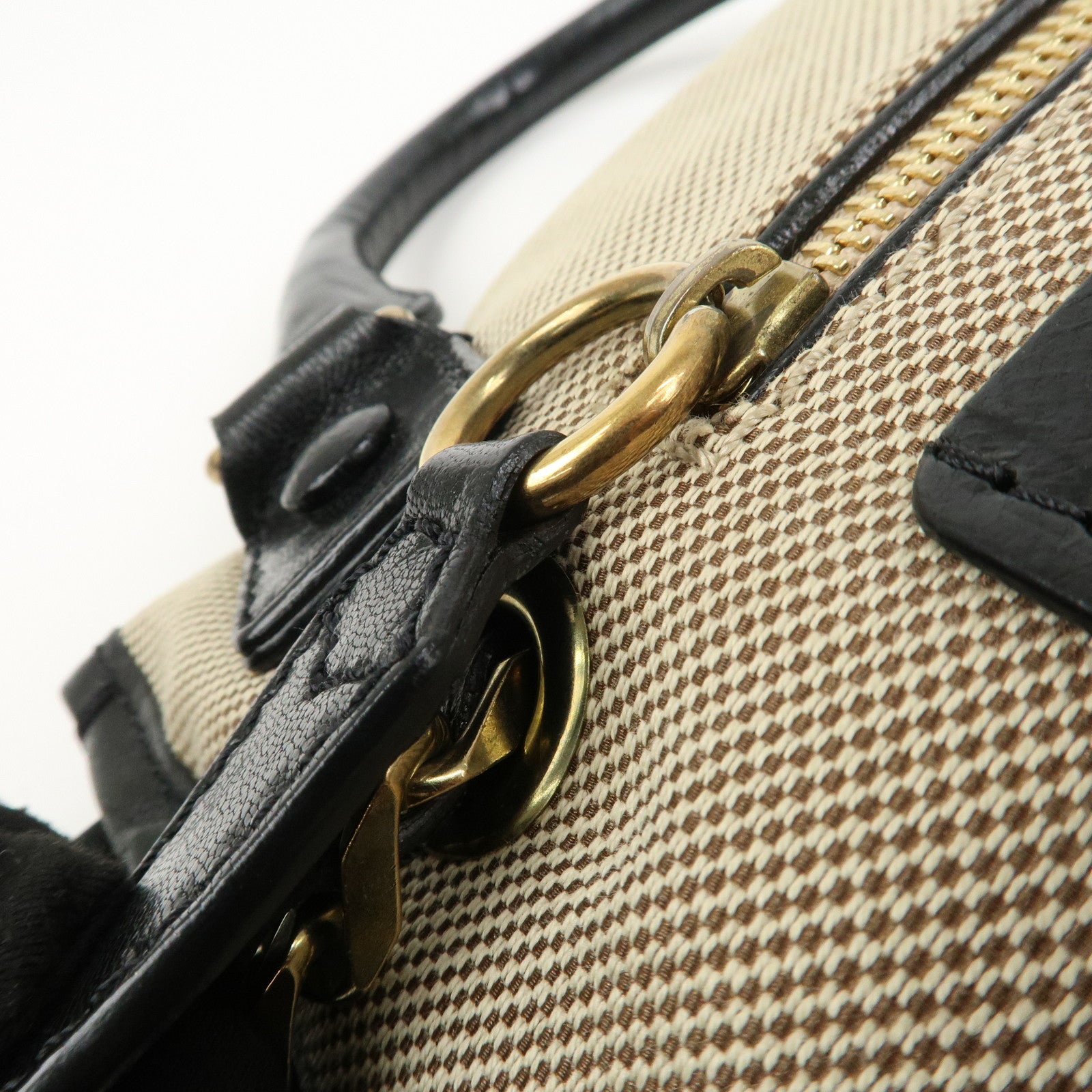 Chloe Harley Canvas Leather 2Way Bag Hand Bag Shoulder Bag Black