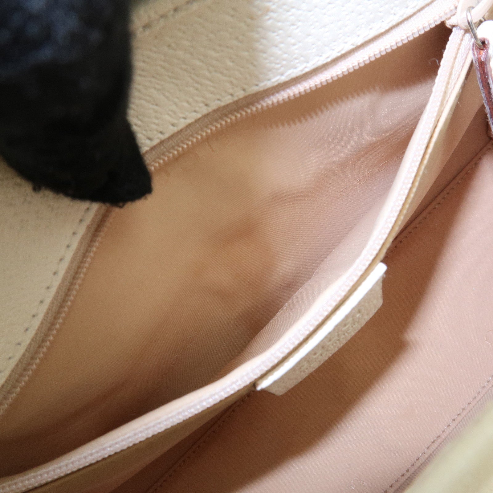 GUCCI Jackie GG Leather Shoulder Bag Hand Bag White 002.1068