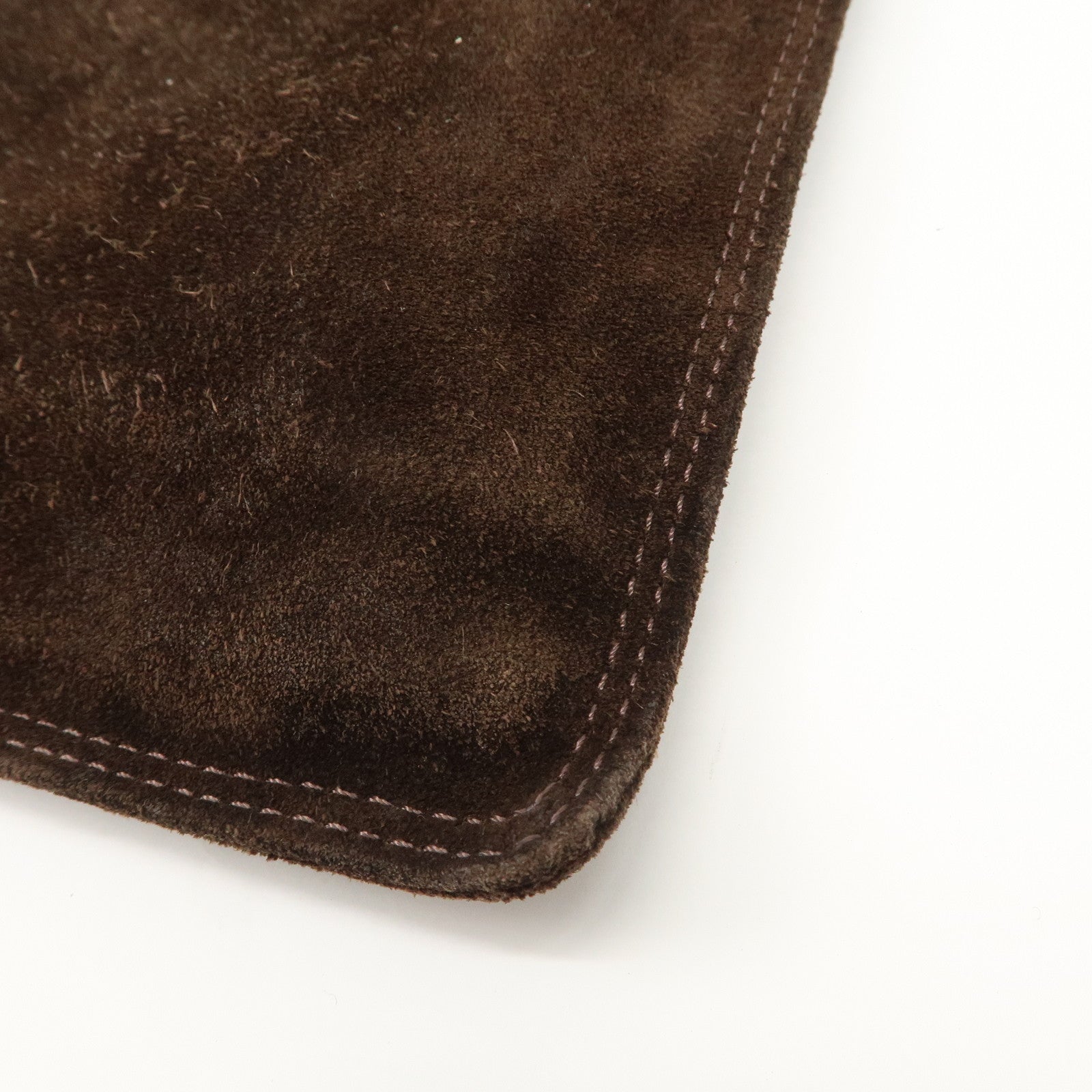 CHANEL Suede Shoulder Bag Crossbody Bag Dark Brown Used