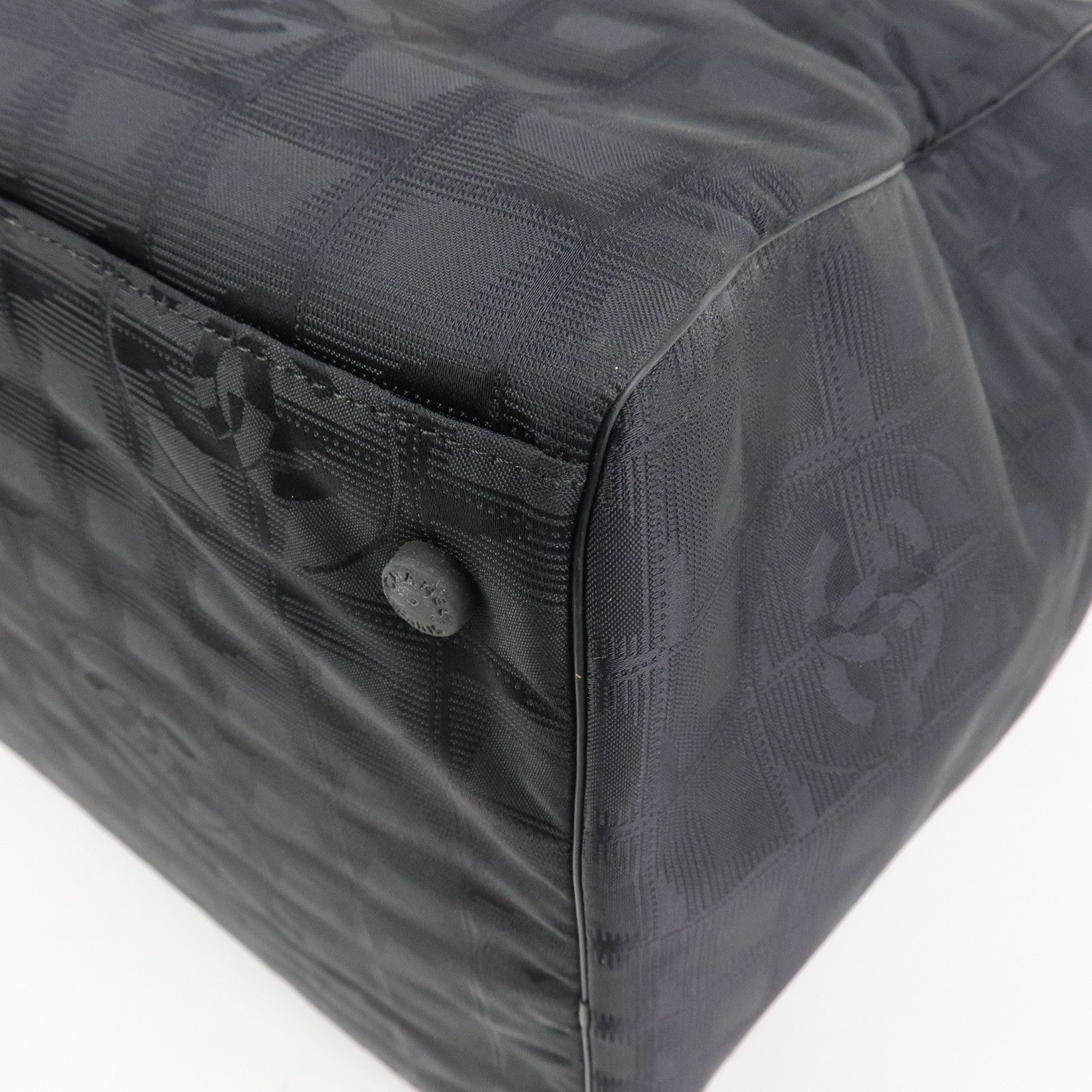 CHANEL New Travel Line Nylon Jacquard 2Way Boston Shoulder Bag