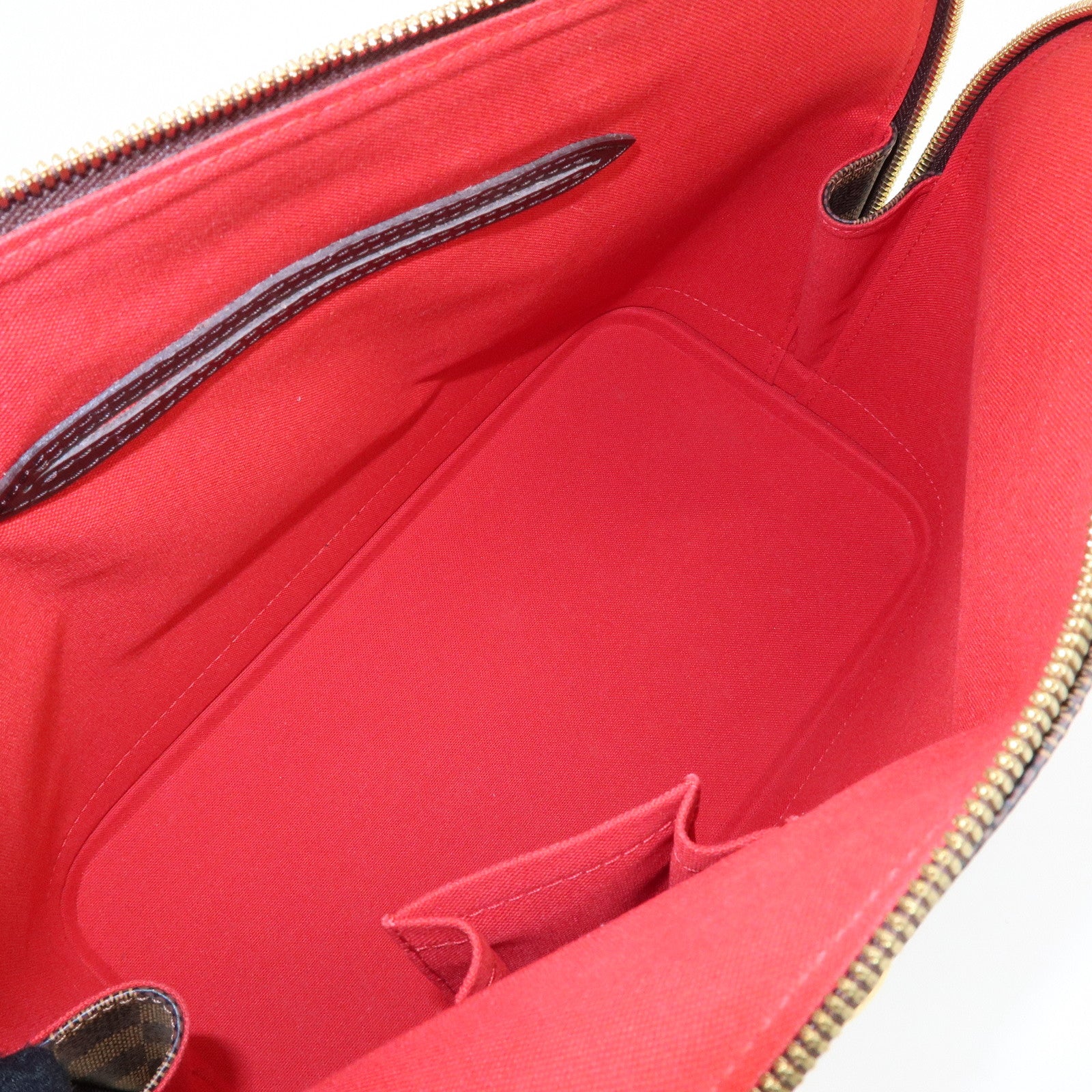 Louis Vuitton Damier Canvas Leather Alma PM Hand Bag Brown N51131