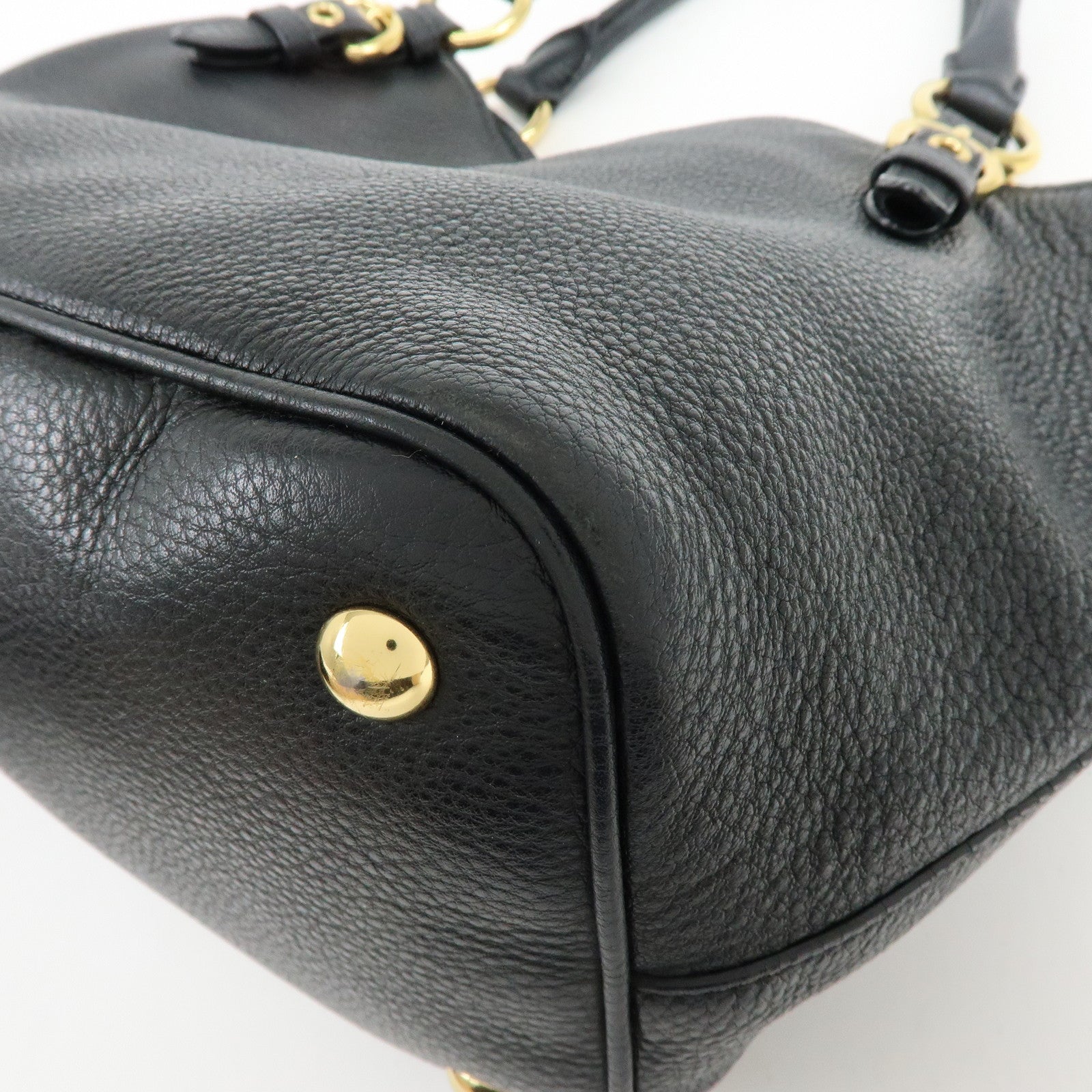 MIU MIU Vittello Phoenix Leather 2Way Hand Shoulder Bag 5BE886