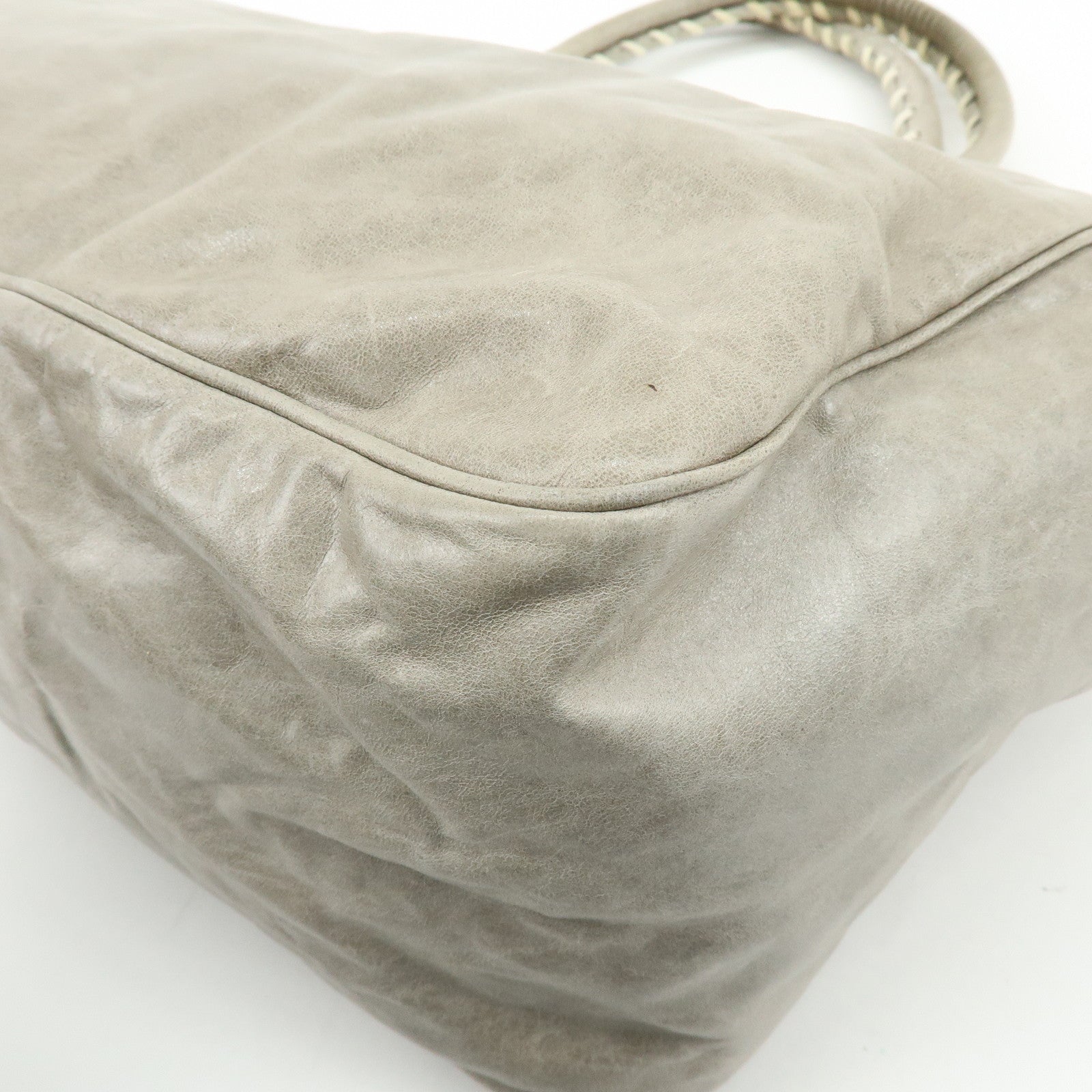 BALENCIAGA The Shopping Leather Tote Bag Shoulder Bag Gray