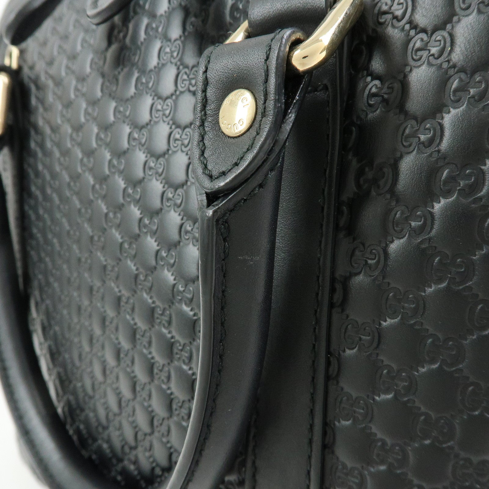 GUCCI Microguccissima Leather 2WAY Bag Hand Bag Black 449663
