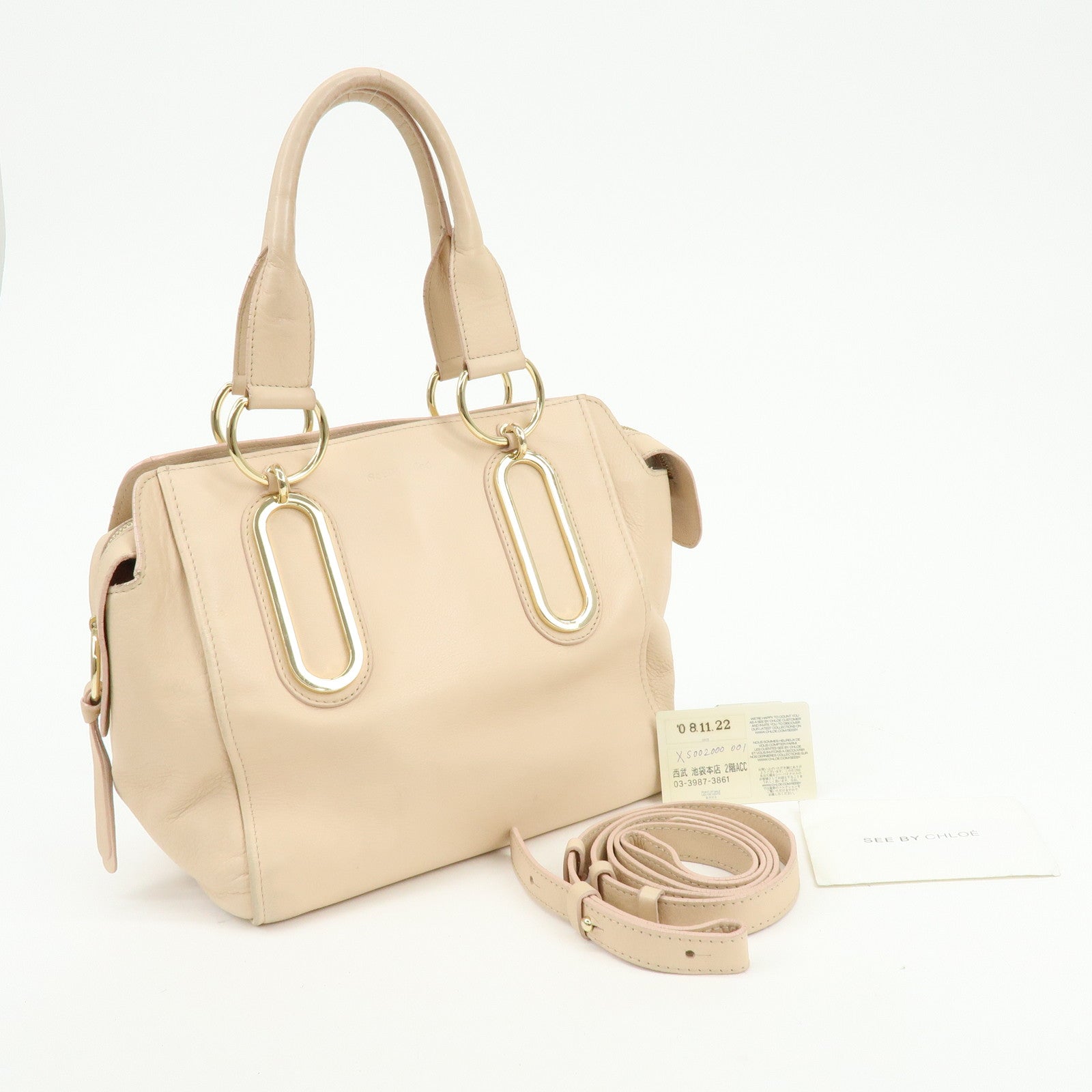Chloe See by Chloe Paige Leather 2Way Bag Shoulder Bag Light Pink
