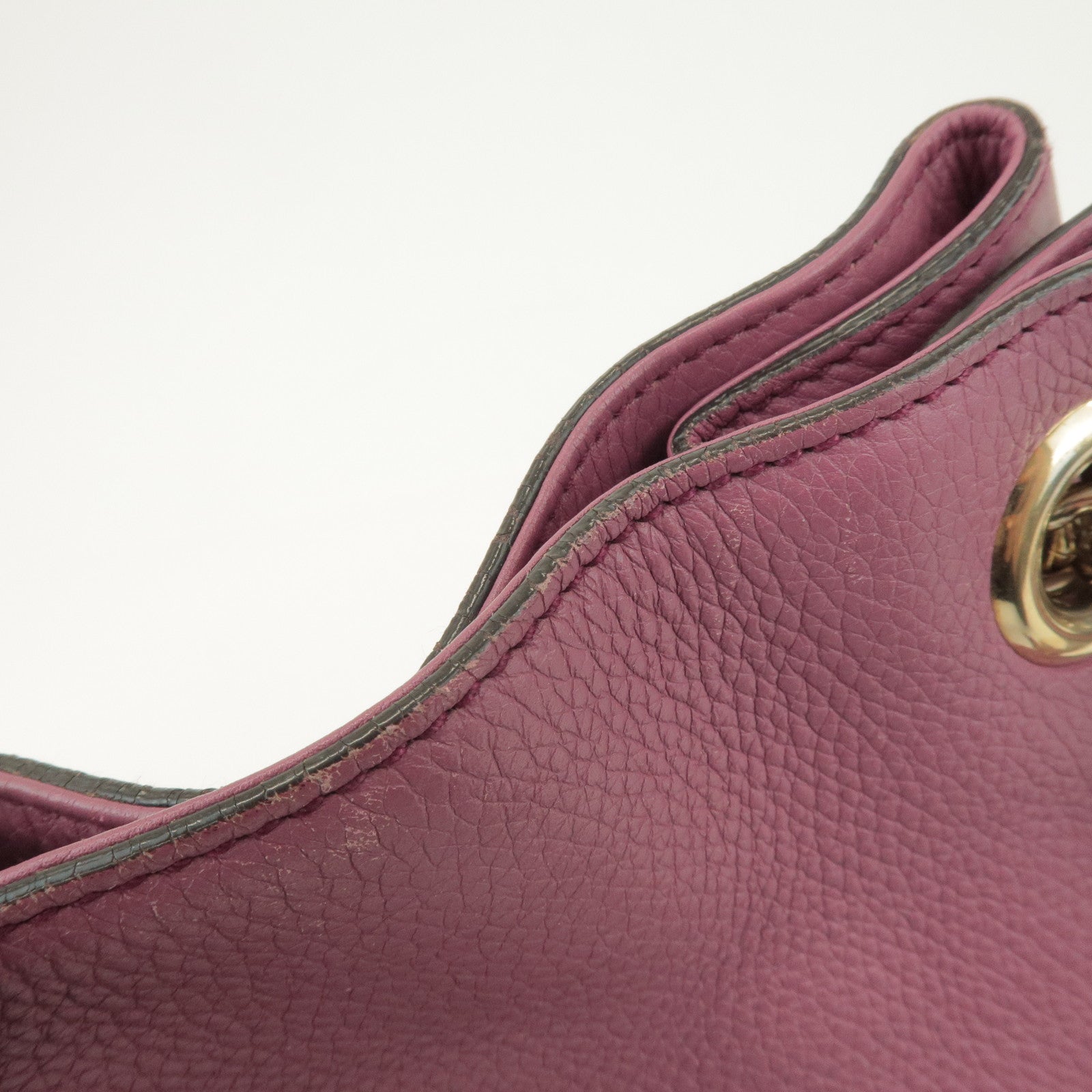 GUCCI SOHO Interlocking G Leather Chain Shoulder Bag Pink 308982