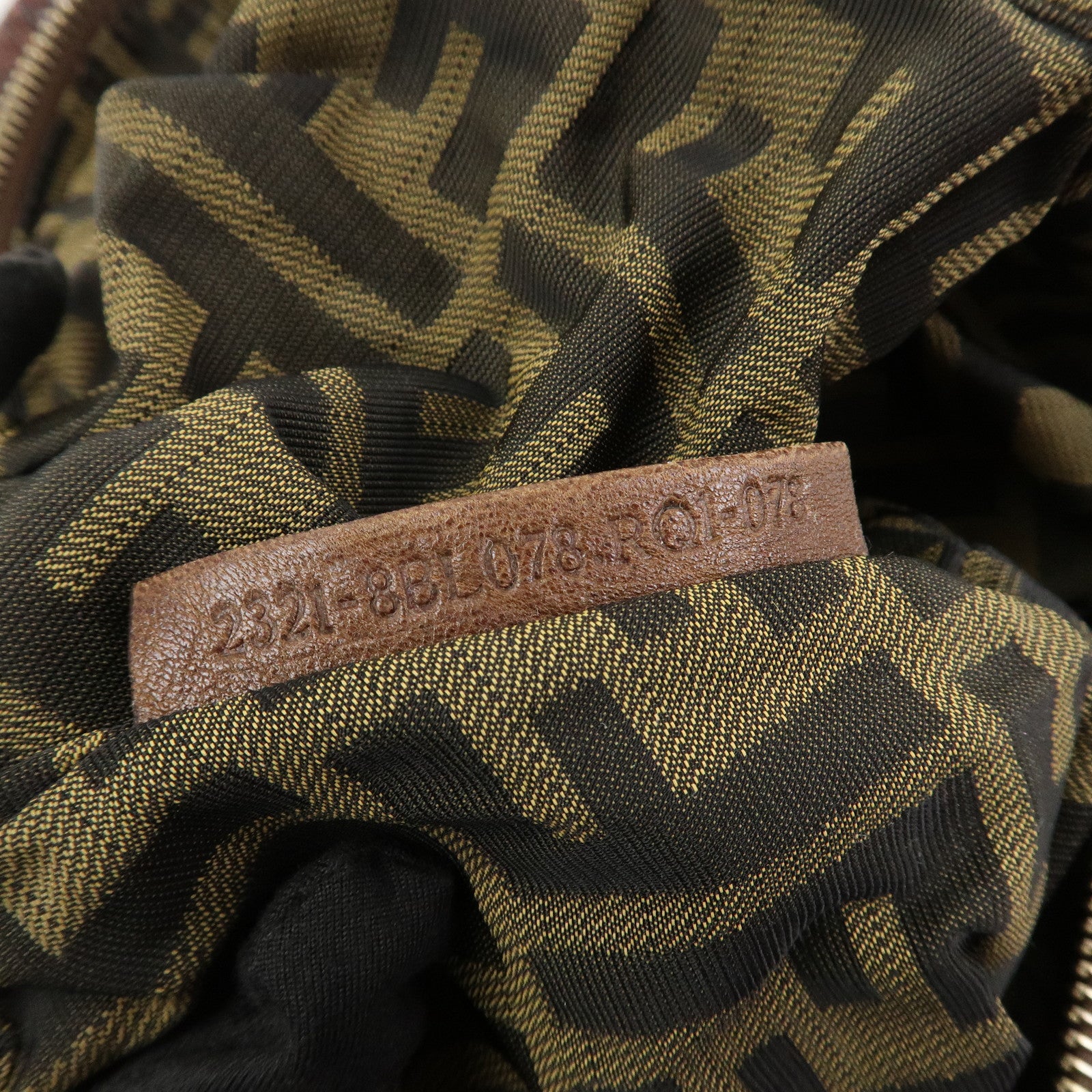 FENDI Logo Leather Mini Spy Bag Hand Bag Brown 8BL078