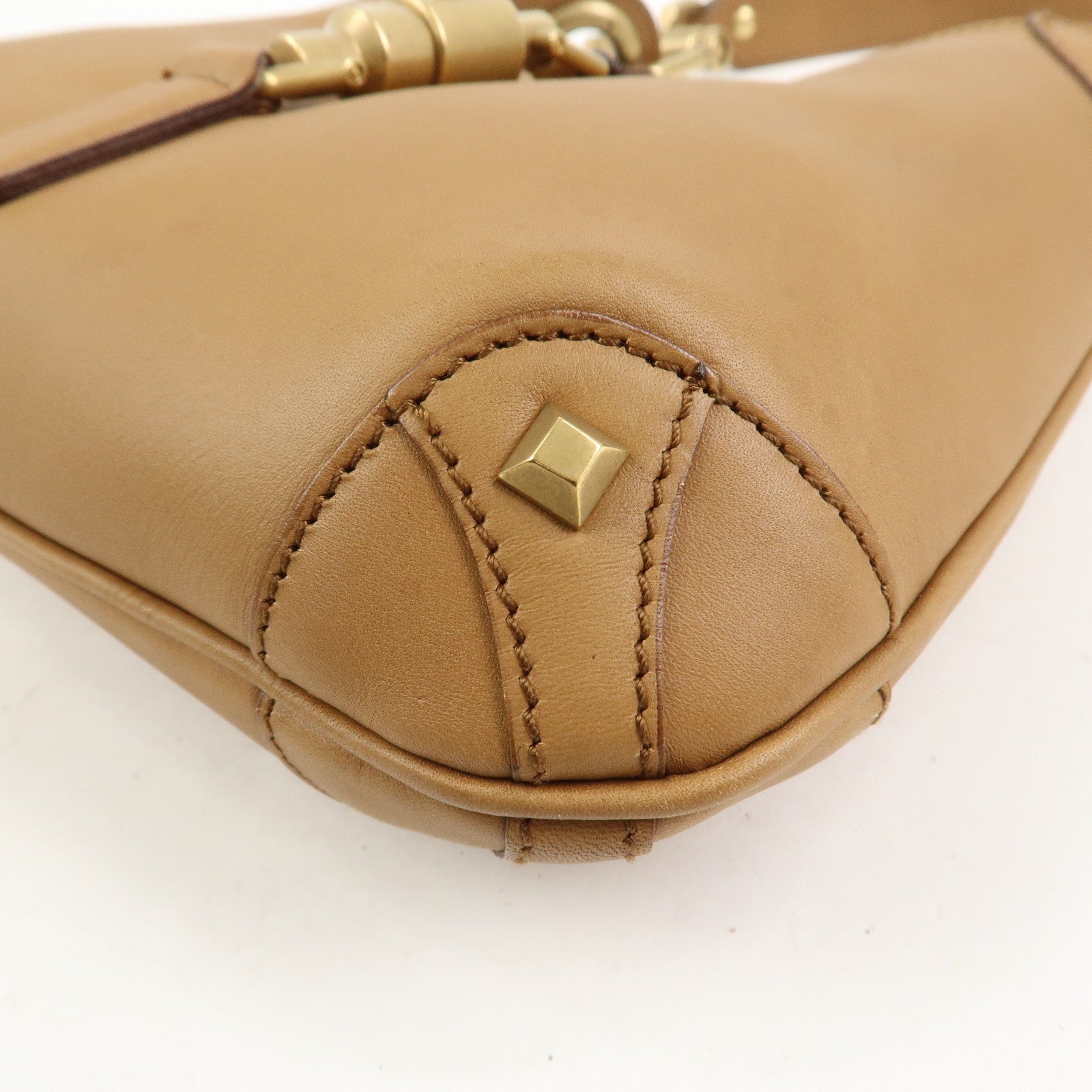 GUCCI New Jackie Leather Shoulder Bag Hand Bag Brown120885
