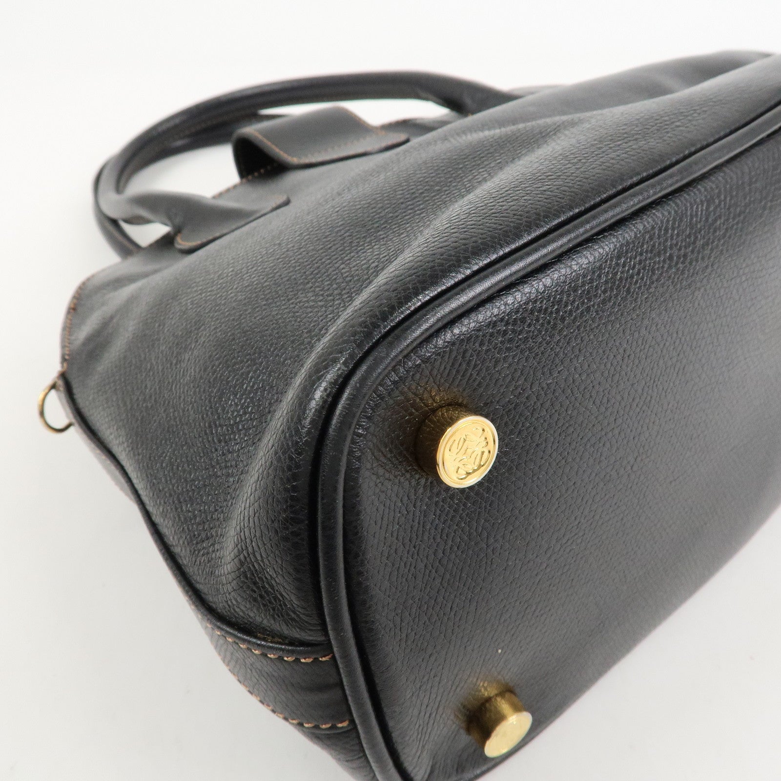 LOEWE Anagram Leather 2WAY Bag Shoulder bag Hand Bag Black