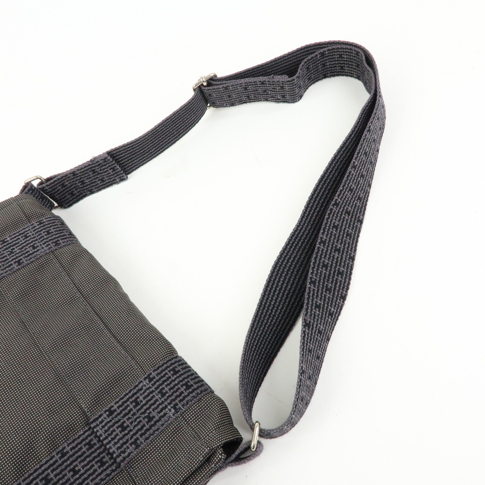 HERMES Herline Canvas Bassac PM Fourre Tout Shoulder Bag Black