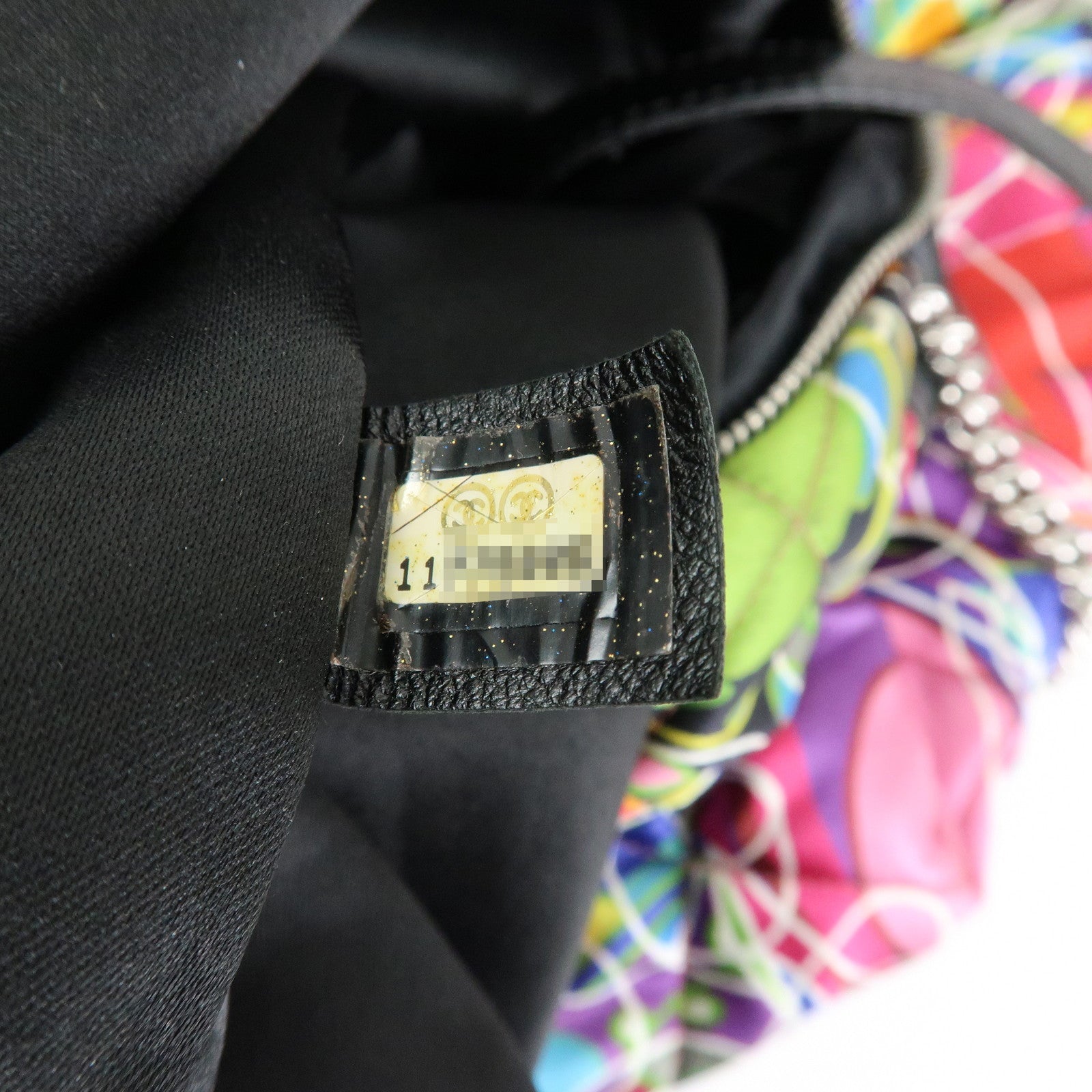 CHANEL Silk Leather Quilting Chain Shoulder Bag Hand Bag Multicolor