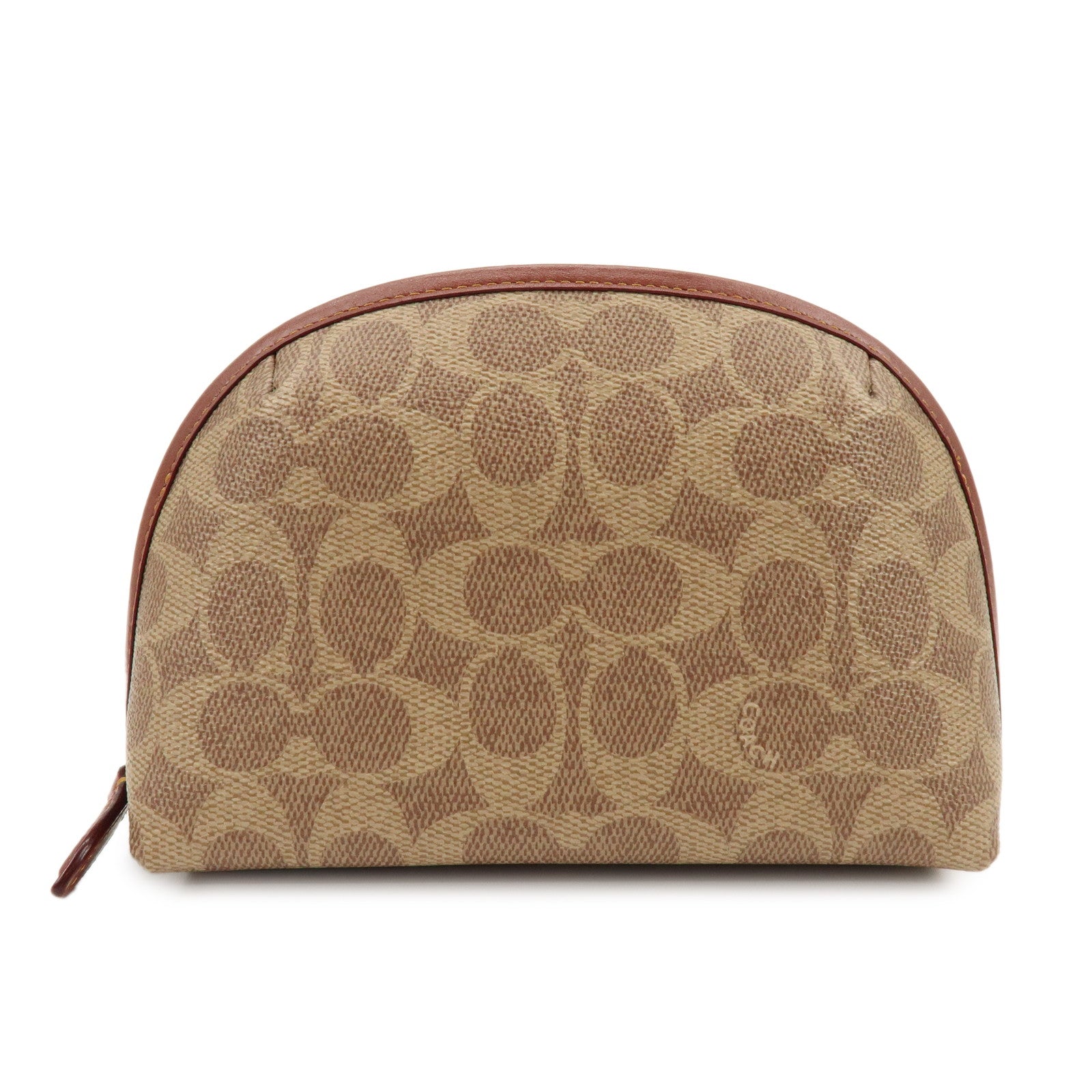 Coach Signature PVC Pouch Cosmetic Pouch Brown