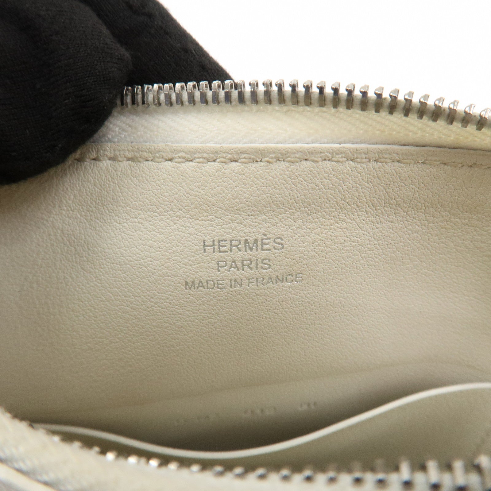 HERMES Carre Calf Skin Pocket Pouch BALADE EN BERLINE Ivory Brown