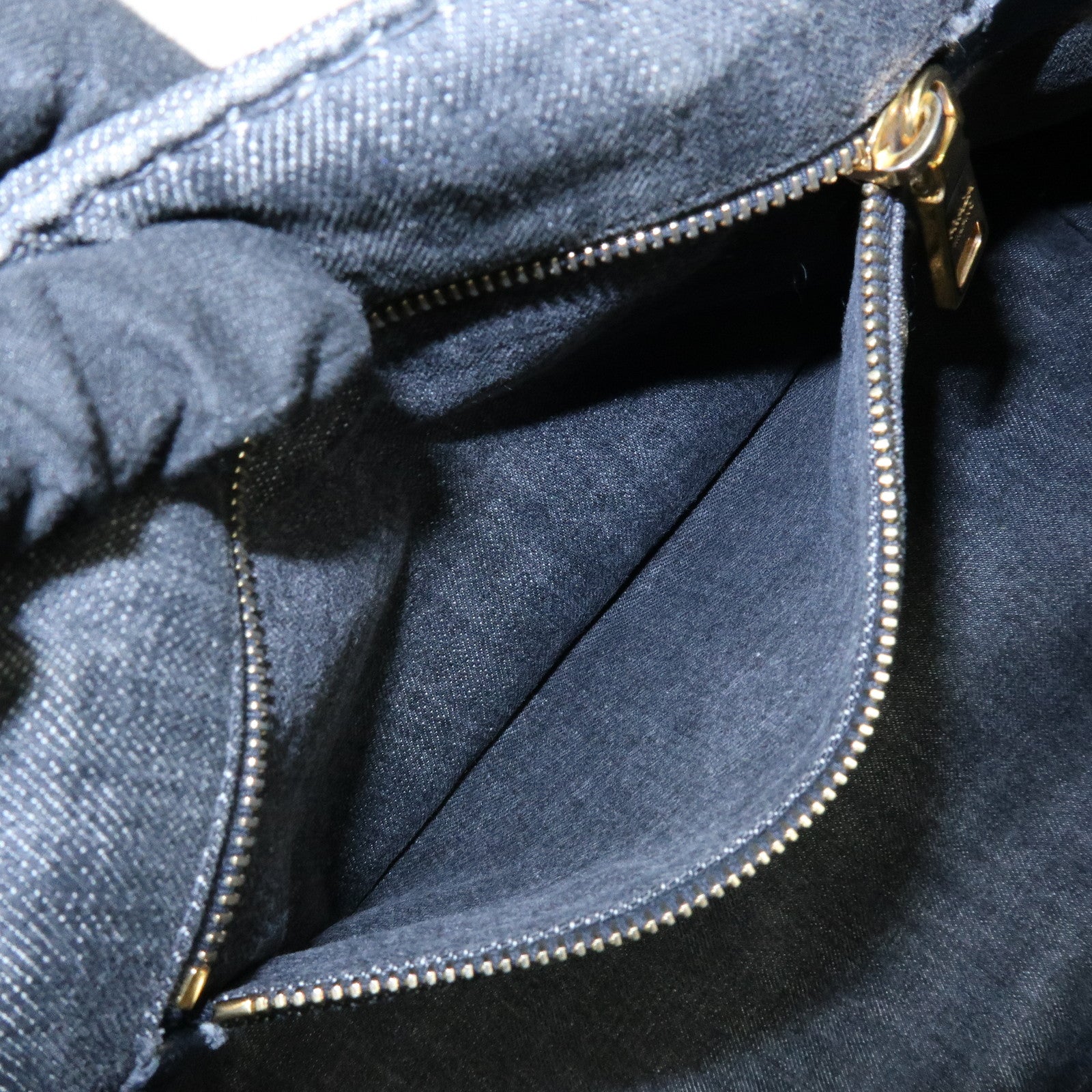 PRADA Canapa Denim Tote Bag Hand Bag Black 1BG642