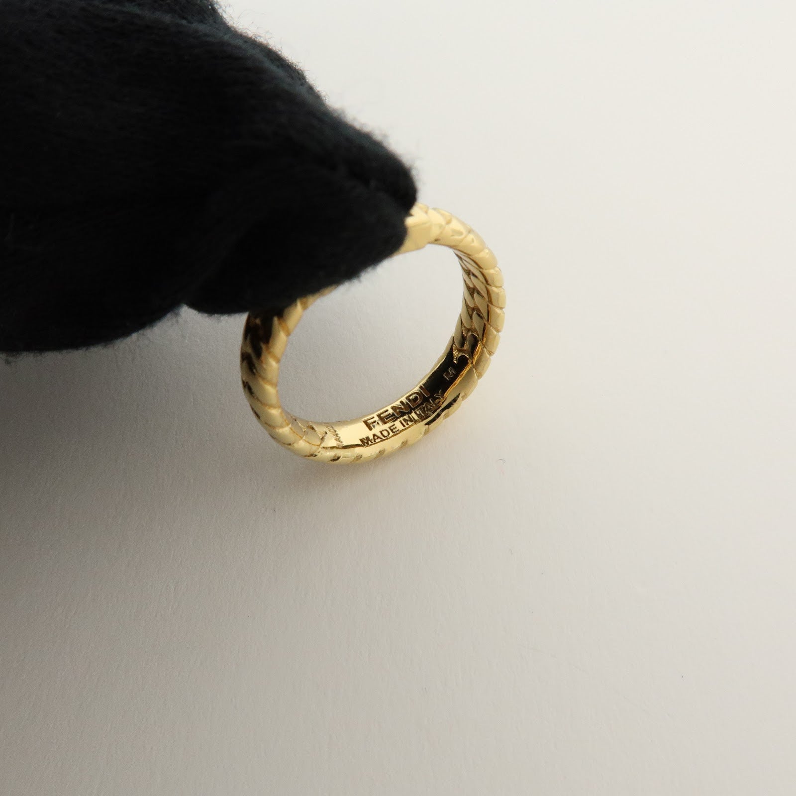 FENDI Baguette Ring Metal Ring Gold Size M US7 EU54 HK15