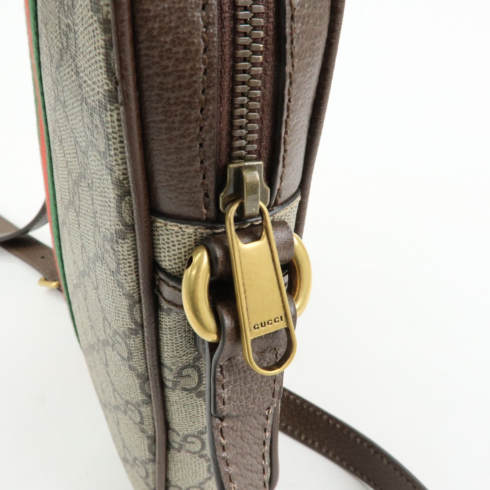 GUCCI Ophidia GG Supreme Canvas Leather Shoulder Bag Beige 547926
