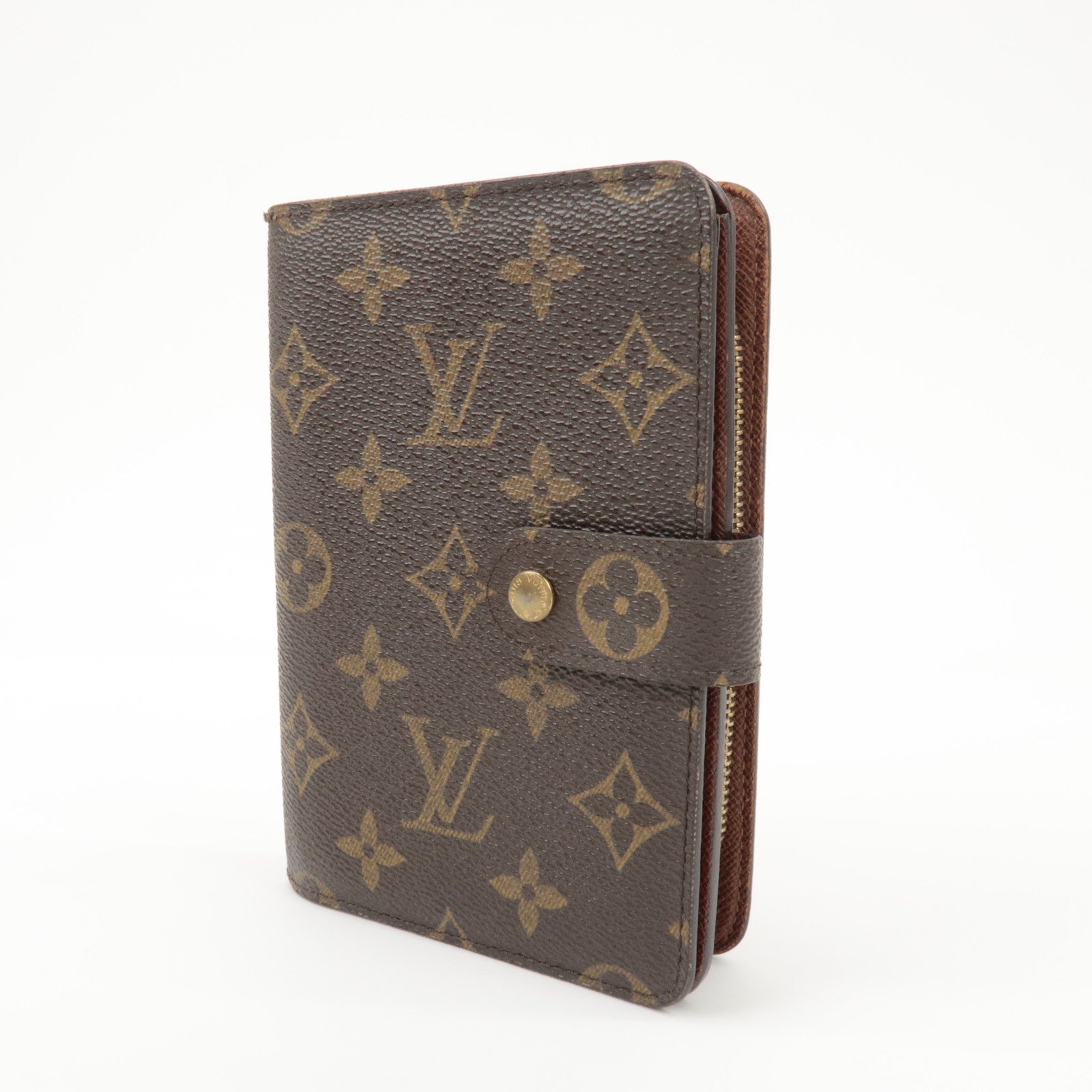 Louis Vuitton Monogram Porte Papier Zip Bi-fold Wallet Brown M61207 Used