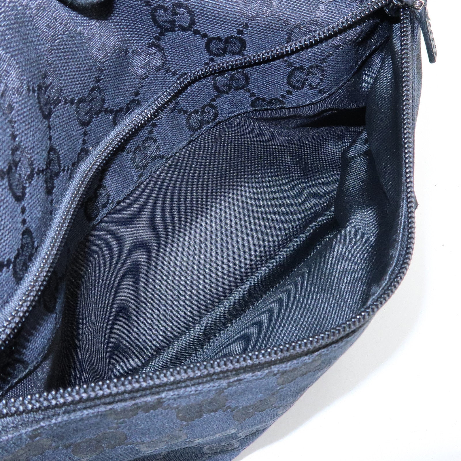GUCCI GG Canvas Leather Hand Bag Shoulder Bag Black 001・3386