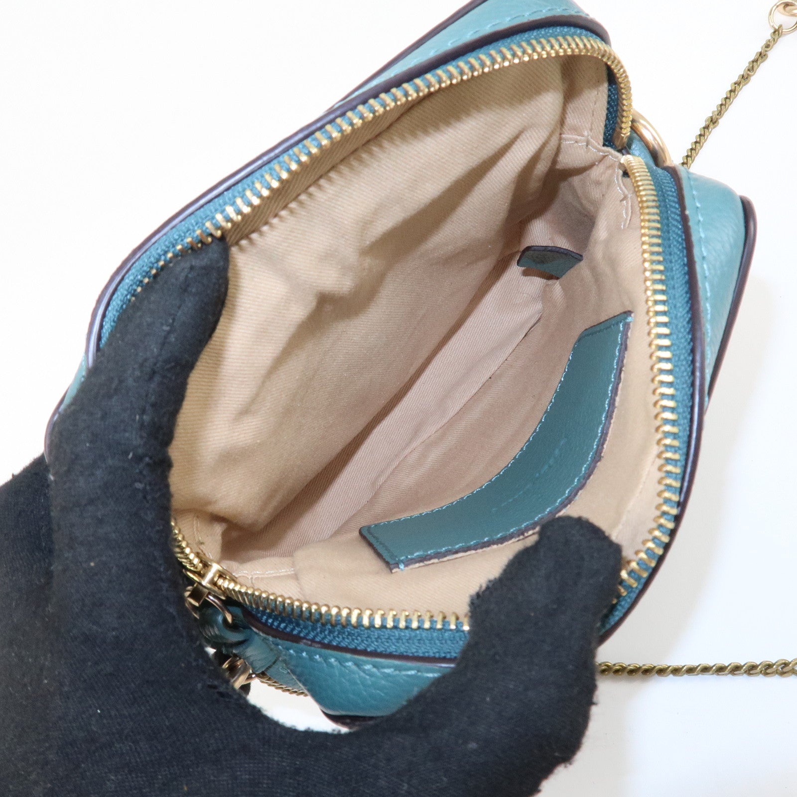 Chloe See By Chloe Joan Leather Suede Shoulder Bag Turquoise Blue Used